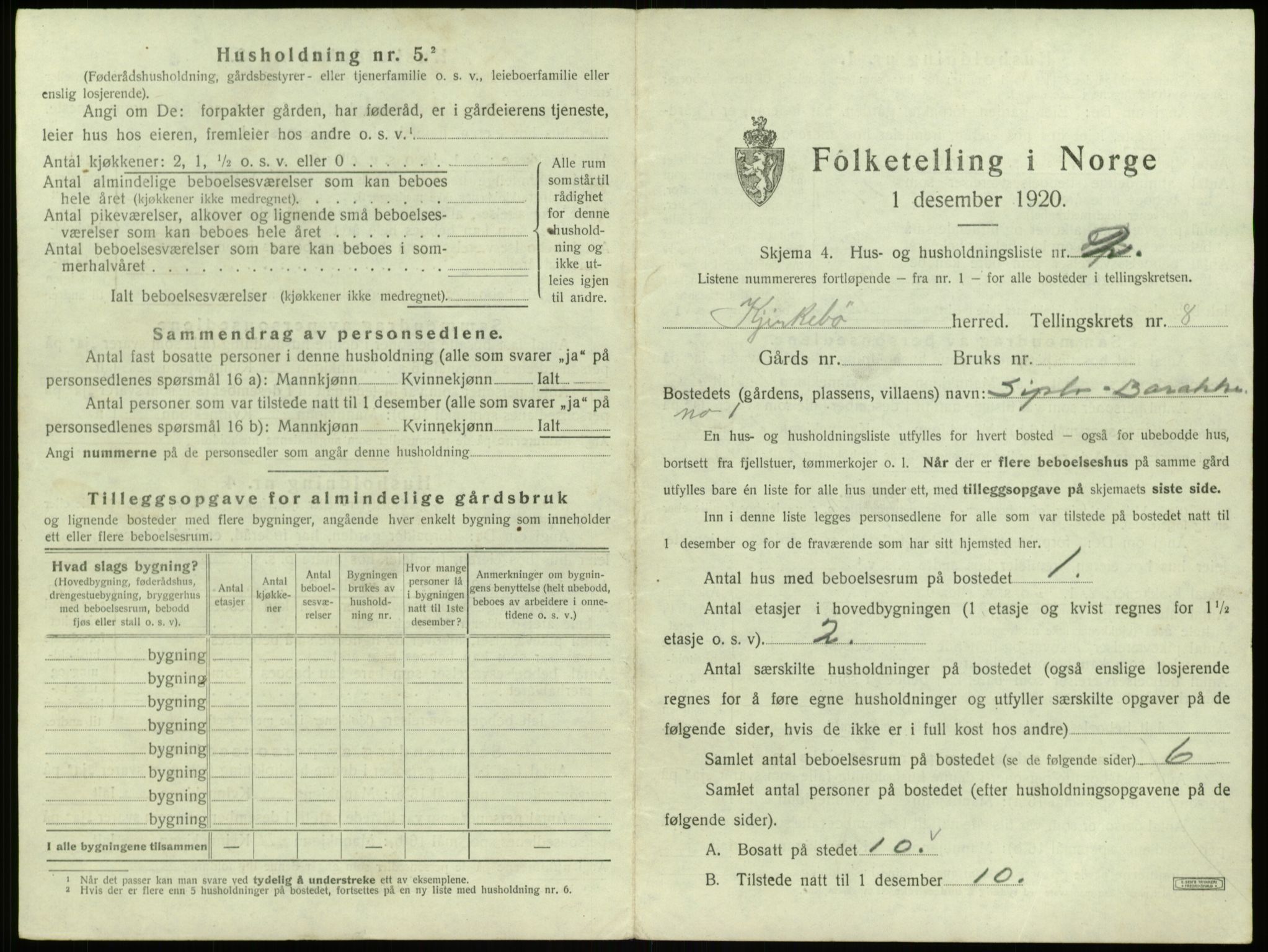 SAB, 1920 census for Kyrkjebø, 1920, p. 518