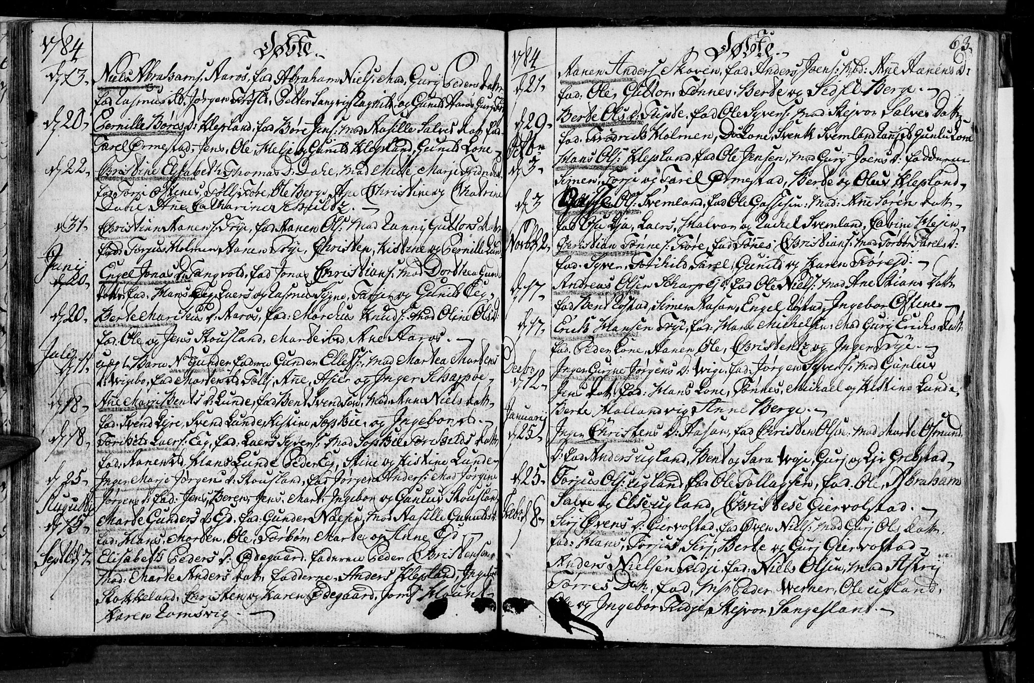 Søgne sokneprestkontor, SAK/1111-0037/F/Fa/Fab/L0004: Parish register (official) no. A 4, 1770-1822, p. 62-63