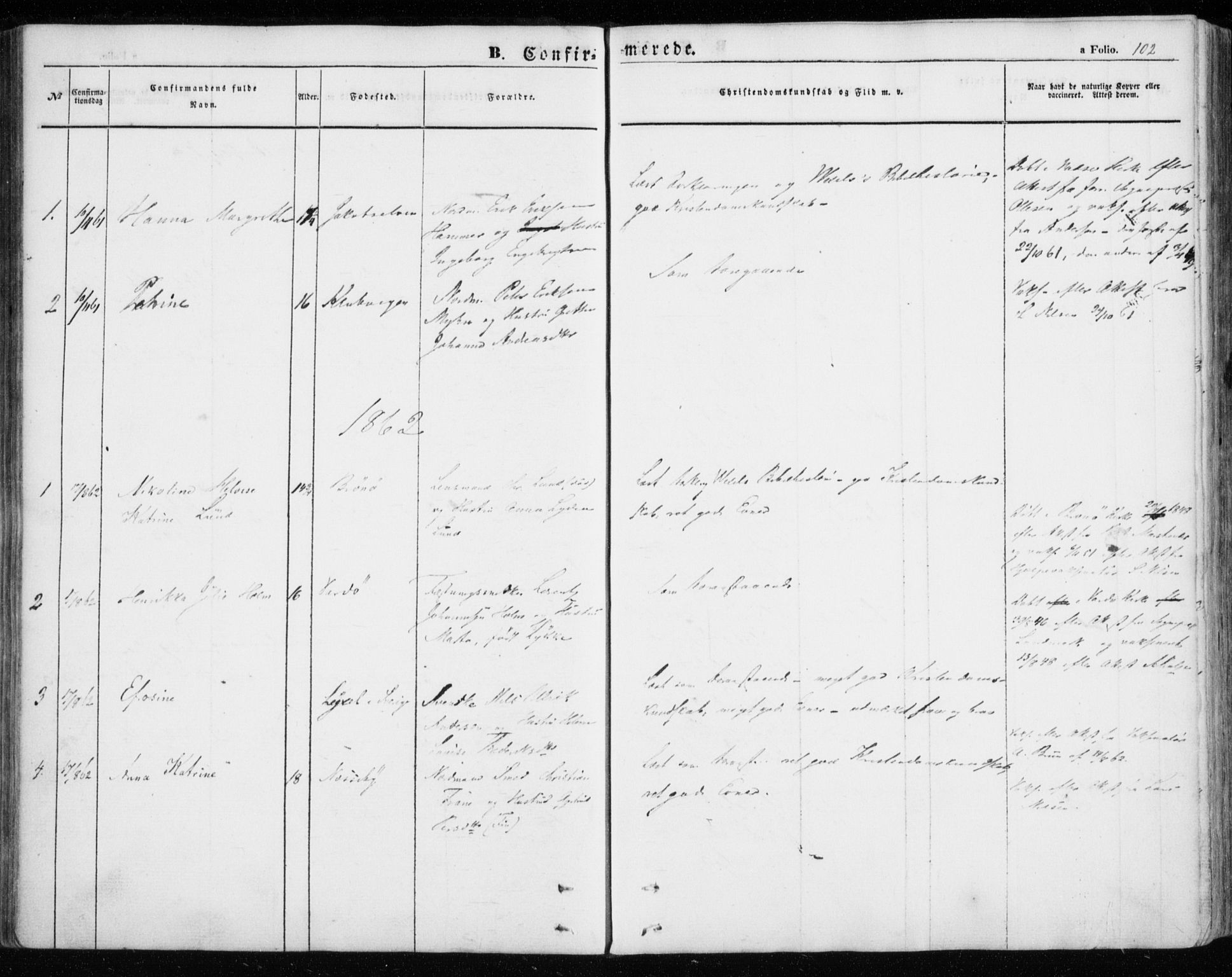 Nesseby sokneprestkontor, SATØ/S-1330/H/Ha/L0002kirke: Parish register (official) no. 2, 1856-1864, p. 102