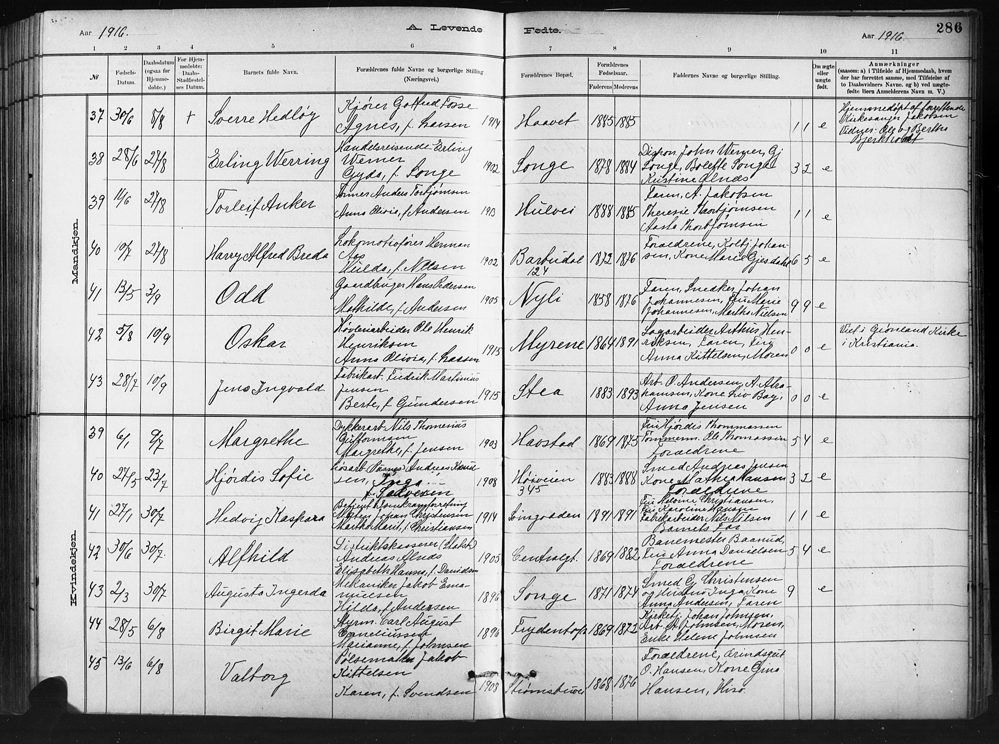 Barbu sokneprestkontor, SAK/1111-0003/F/Fb/L0002: Parish register (copy) no. B 2, 1890-1922, p. 286