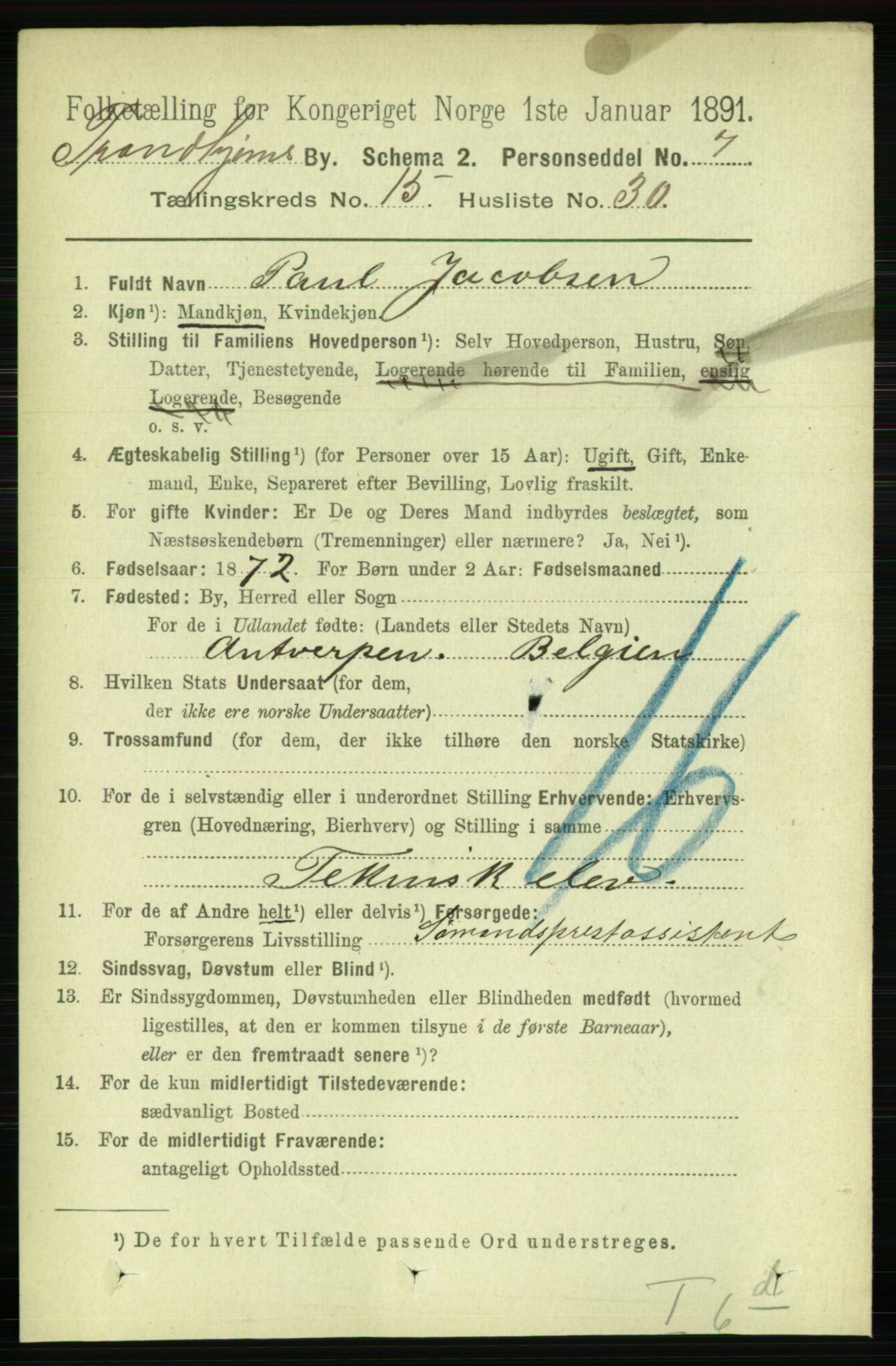 RA, 1891 census for 1601 Trondheim, 1891, p. 11944