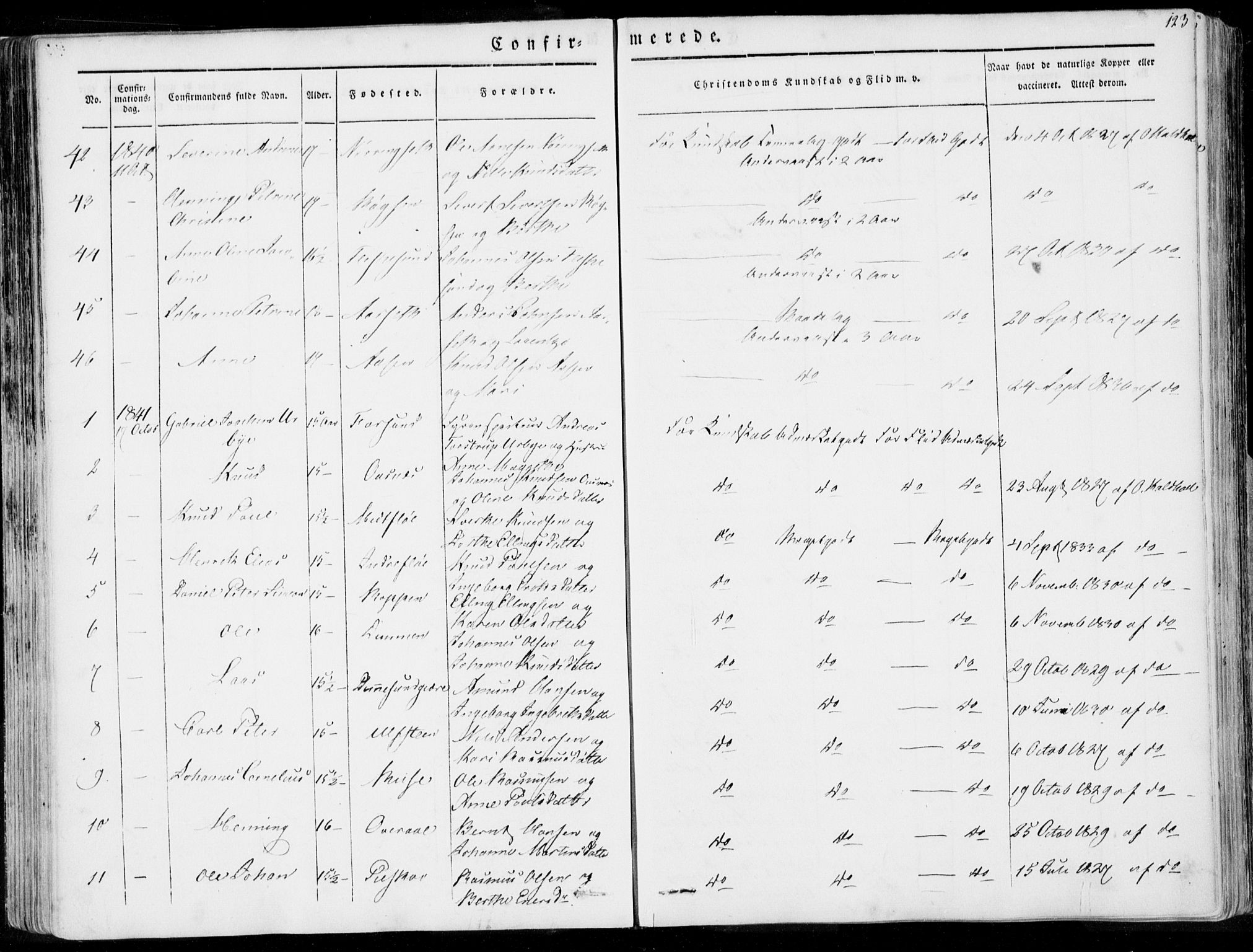 Ministerialprotokoller, klokkerbøker og fødselsregistre - Møre og Romsdal, AV/SAT-A-1454/509/L0104: Parish register (official) no. 509A02, 1833-1847, p. 123