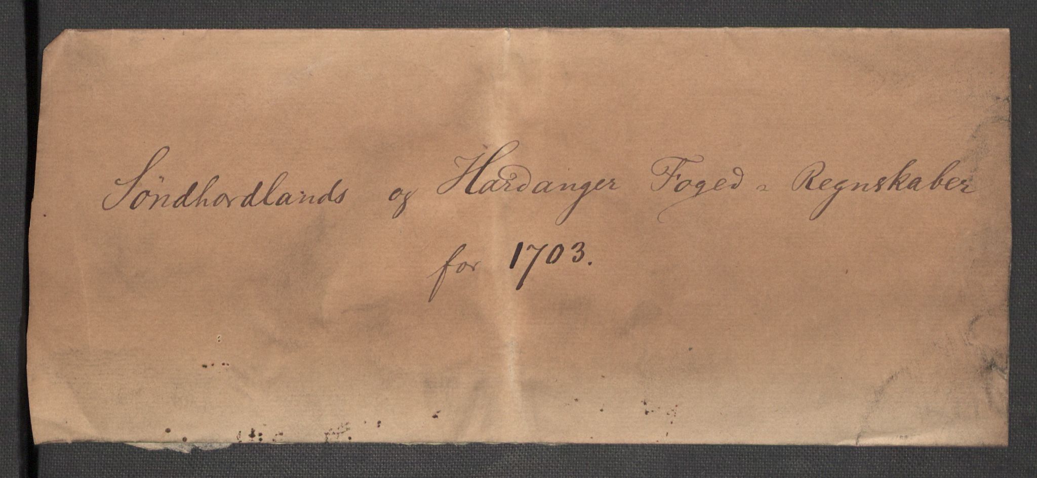 Rentekammeret inntil 1814, Reviderte regnskaper, Fogderegnskap, AV/RA-EA-4092/R48/L2981: Fogderegnskap Sunnhordland og Hardanger, 1703, p. 3