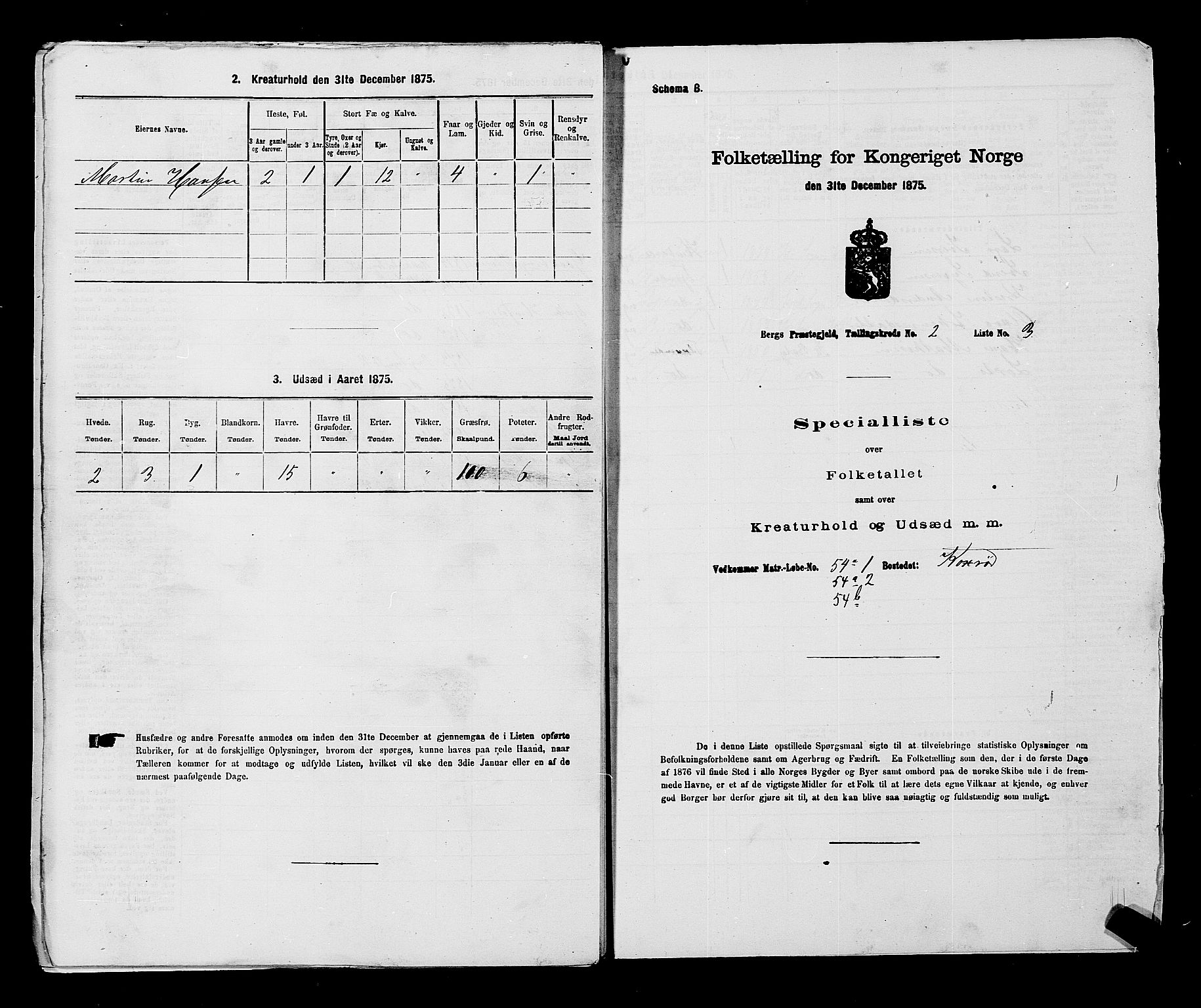 RA, 1875 census for 0116P Berg, 1875, p. 279