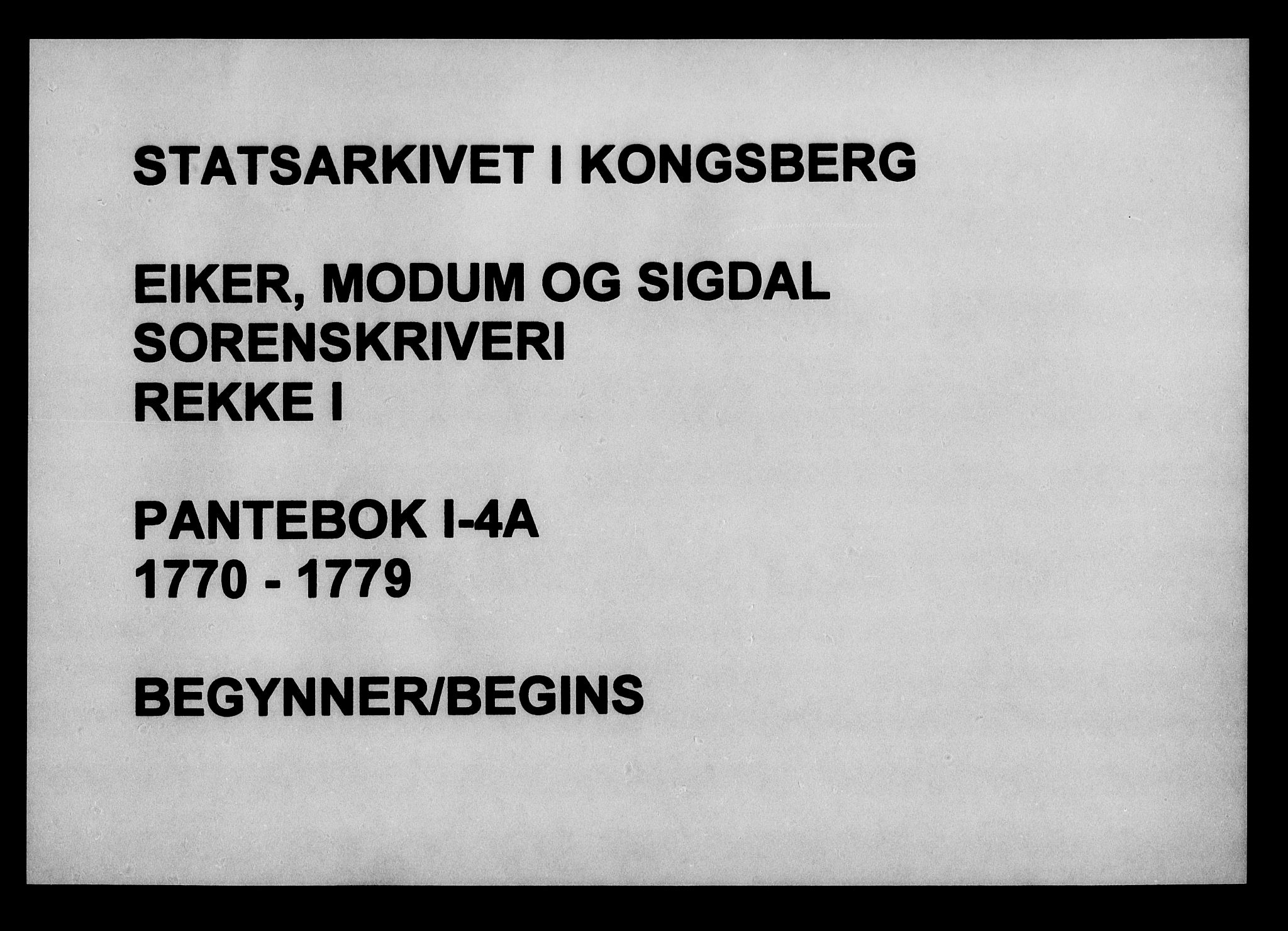 Eiker, Modum og Sigdal sorenskriveri, SAKO/A-123/G/Ga/Gaa/L0004a: Mortgage book no. I 4a, 1770-1779