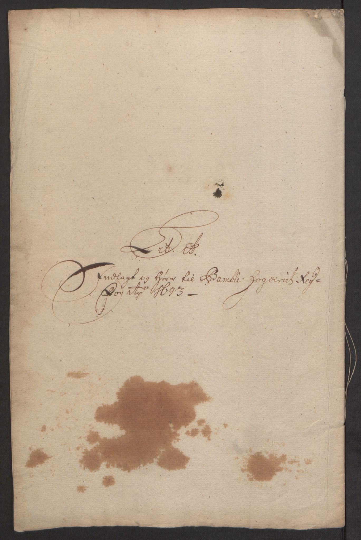 Rentekammeret inntil 1814, Reviderte regnskaper, Fogderegnskap, RA/EA-4092/R34/L2052: Fogderegnskap Bamble, 1692-1693, p. 299