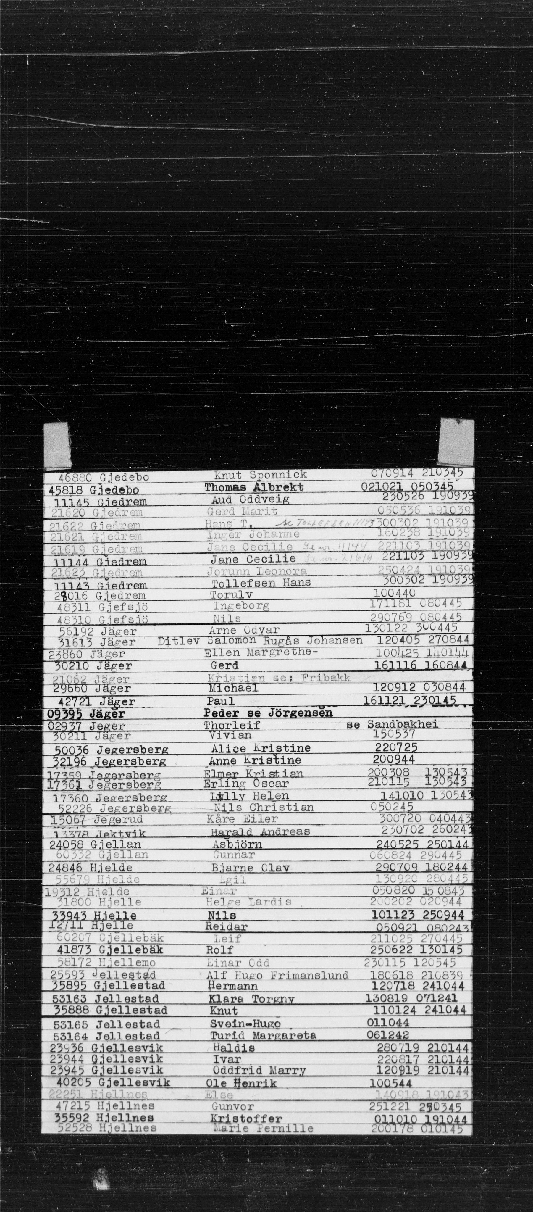 Den Kgl. Norske Legasjons Flyktningskontor, RA/S-6753/V/Va/L0022: Kjesäterkartoteket.  Alfabetisk register, A-Å., 1940-1945, p. 376