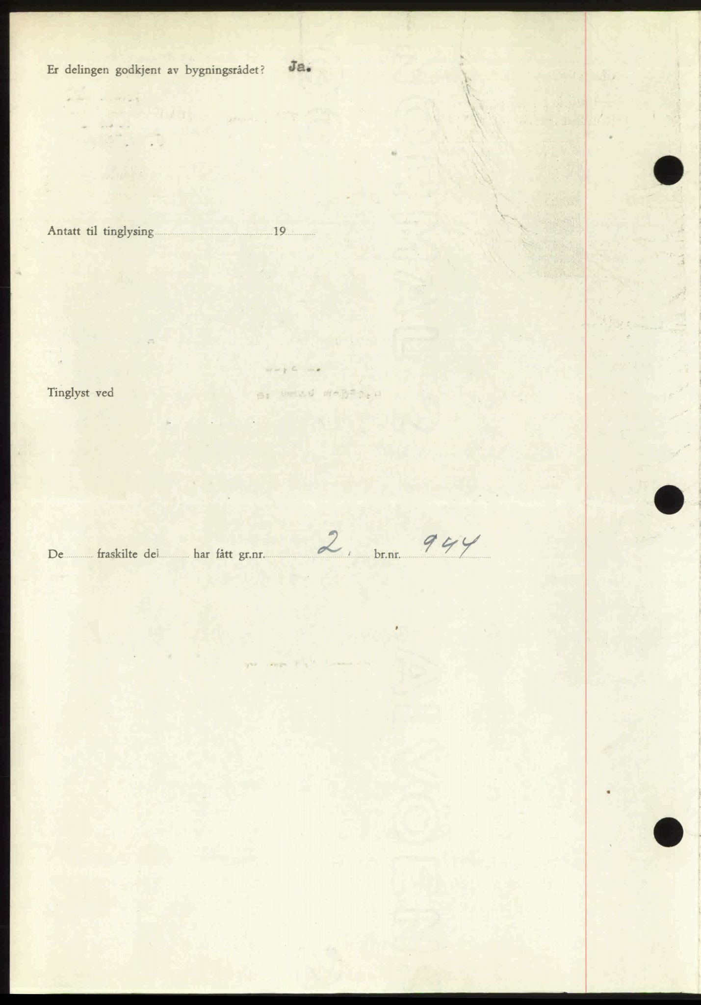 Follo sorenskriveri, SAO/A-10274/G/Ga/Gaa/L0085: Mortgage book no. I 85, 1948-1948, Diary no: : 3905/1948
