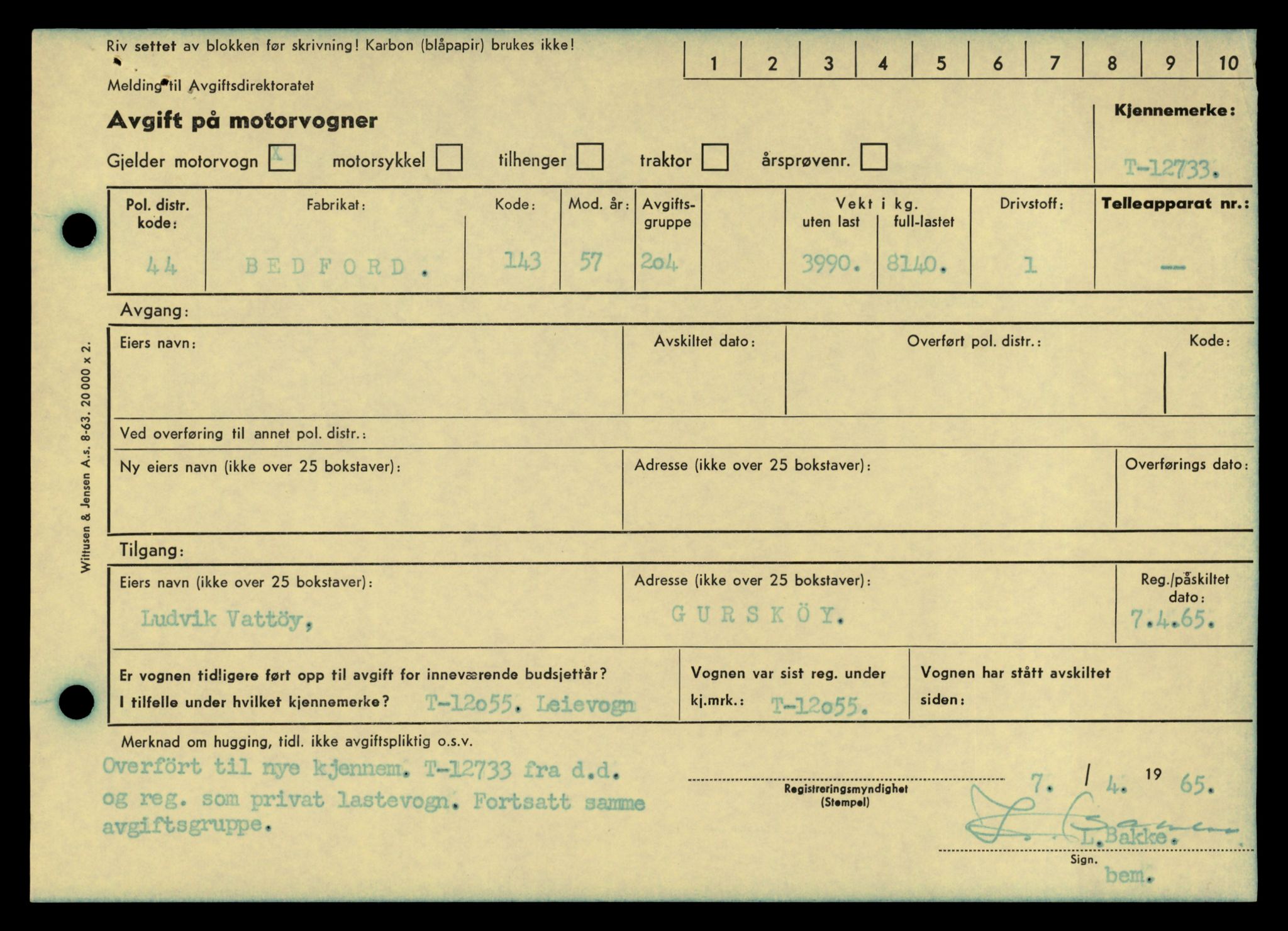 Møre og Romsdal vegkontor - Ålesund trafikkstasjon, AV/SAT-A-4099/F/Fe/L0035: Registreringskort for kjøretøy T 12653 - T 12829, 1927-1998, p. 1522