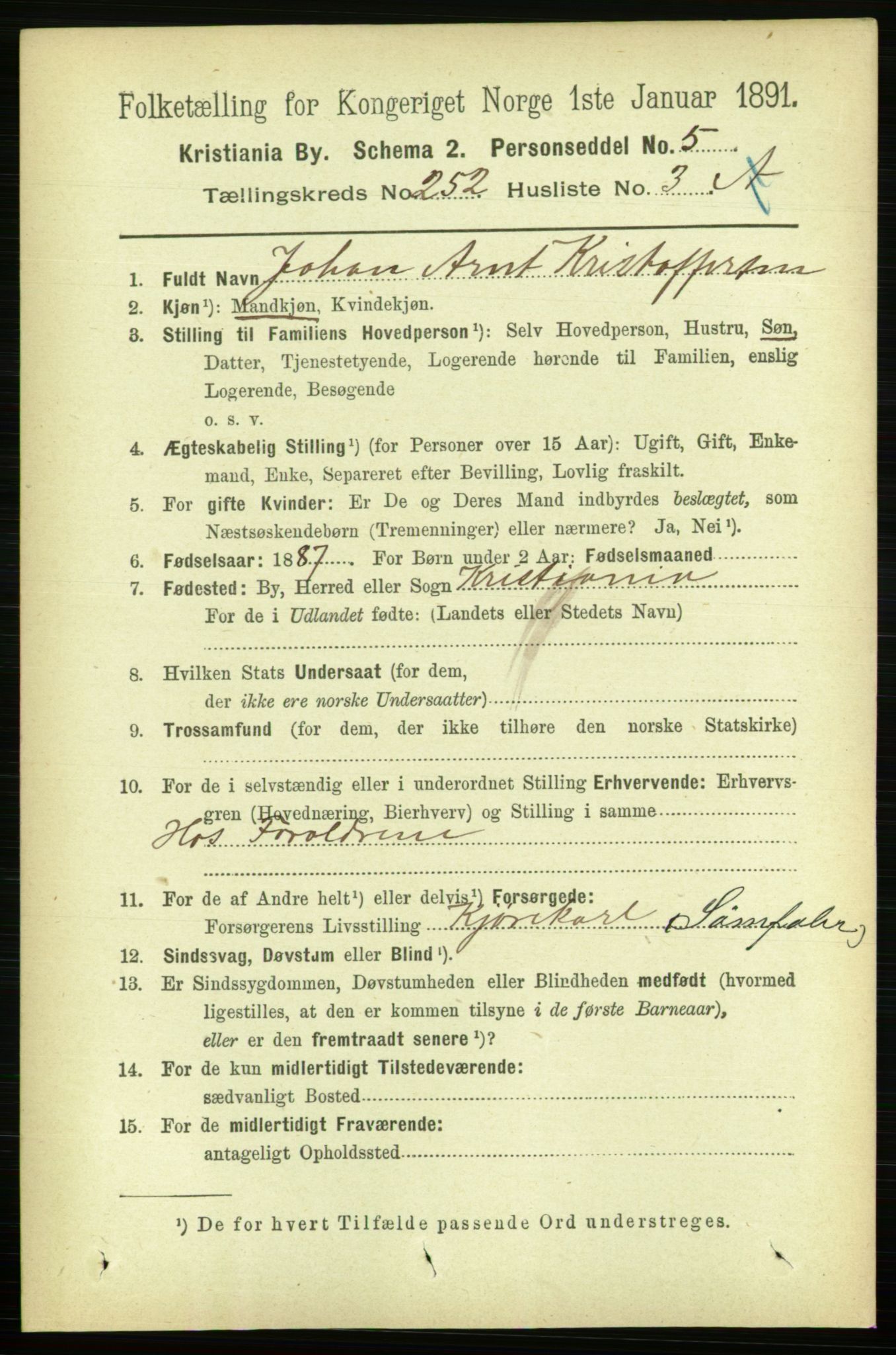 RA, 1891 census for 0301 Kristiania, 1891, p. 153387