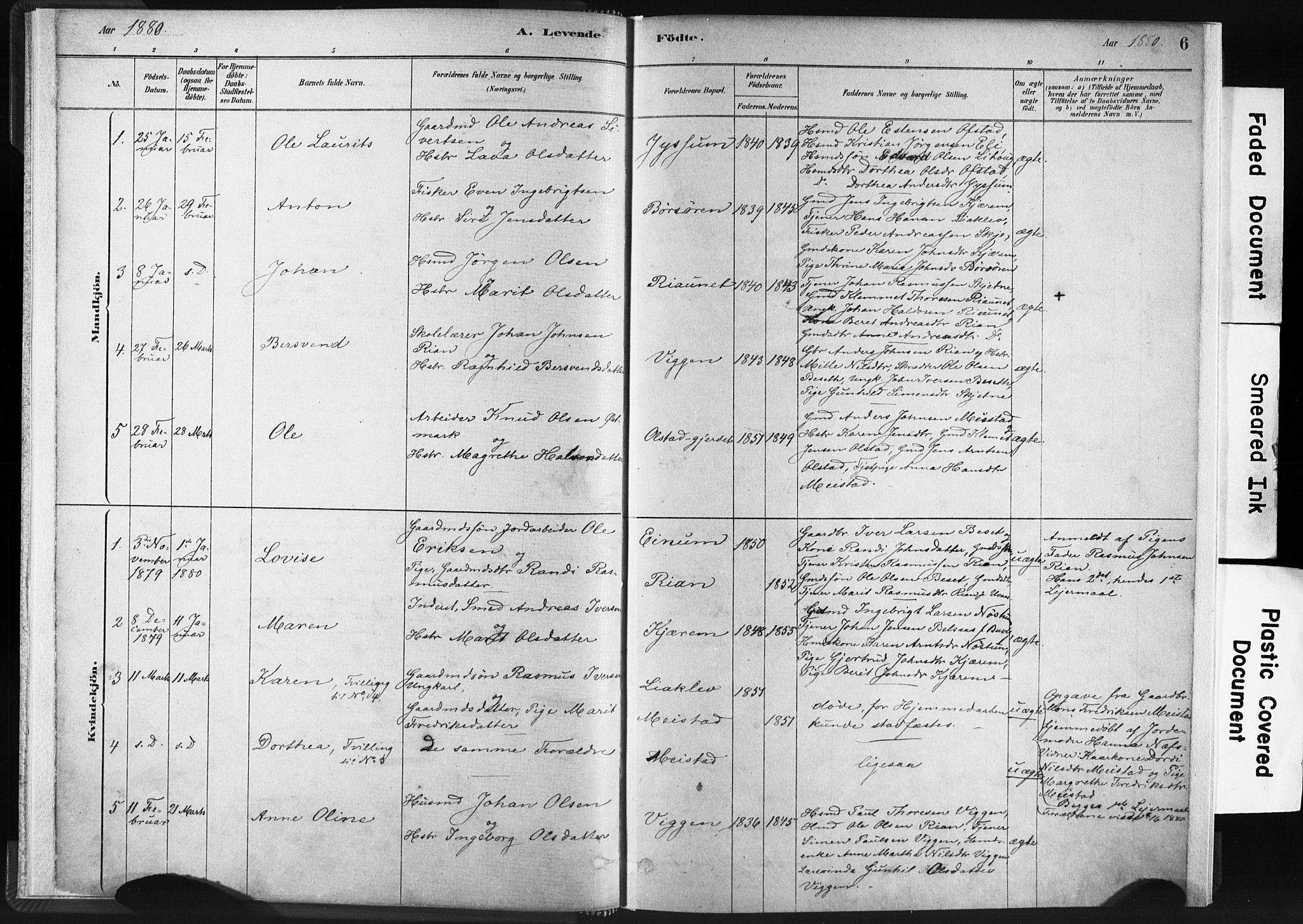 Ministerialprotokoller, klokkerbøker og fødselsregistre - Sør-Trøndelag, SAT/A-1456/665/L0773: Parish register (official) no. 665A08, 1879-1905, p. 6