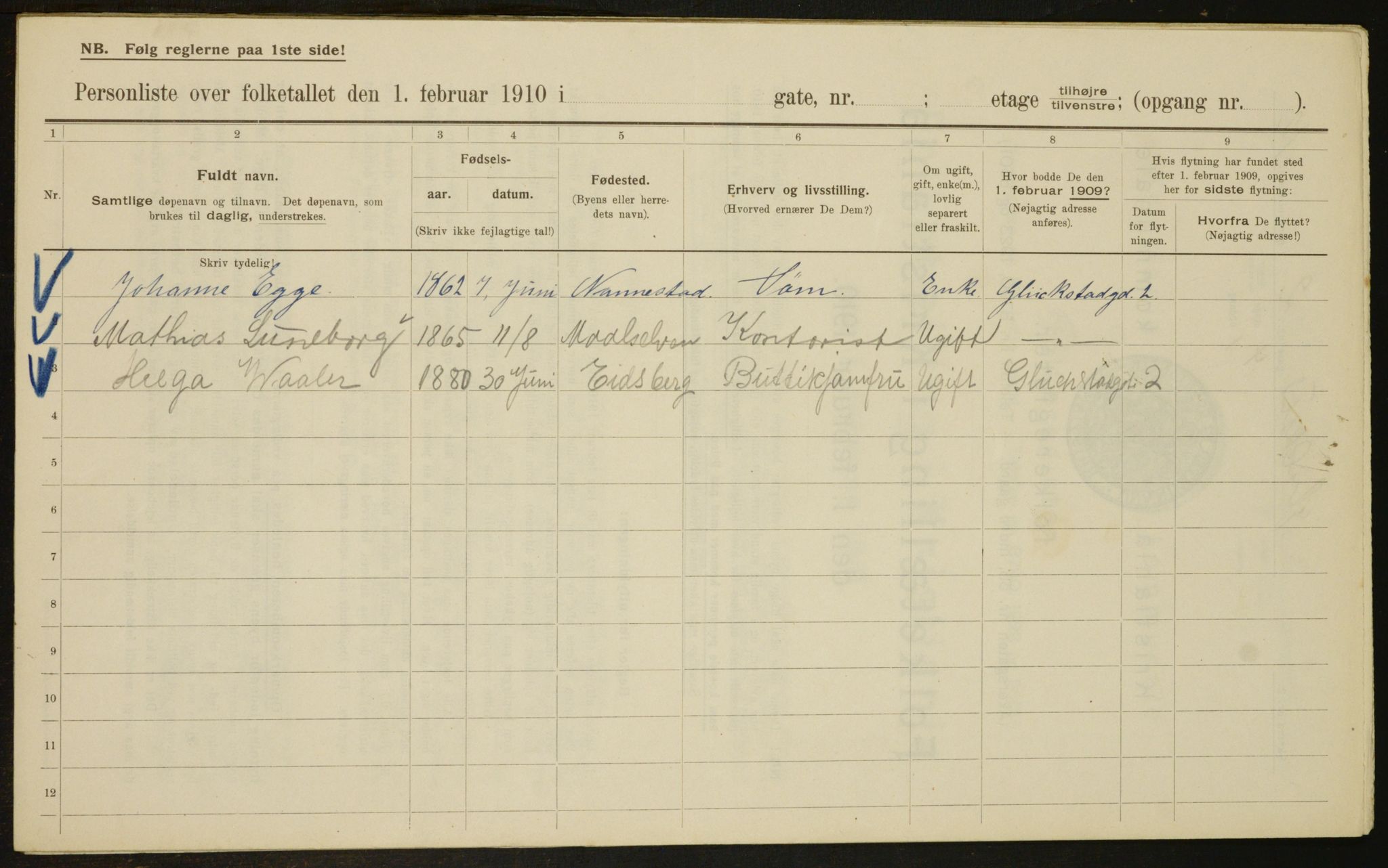 OBA, Municipal Census 1910 for Kristiania, 1910, p. 27909