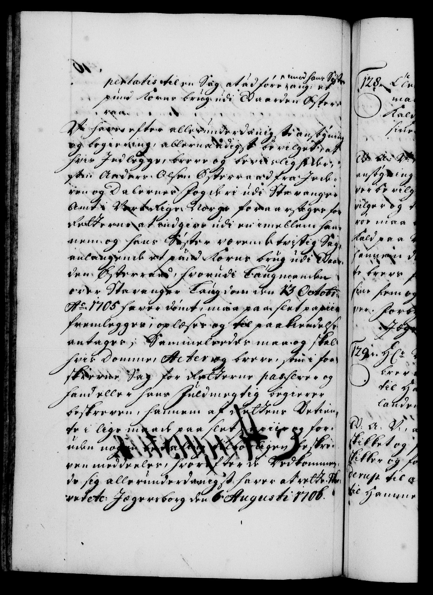 Danske Kanselli 1572-1799, AV/RA-EA-3023/F/Fc/Fca/Fcaa/L0019: Norske registre, 1704-1707, p. 376b