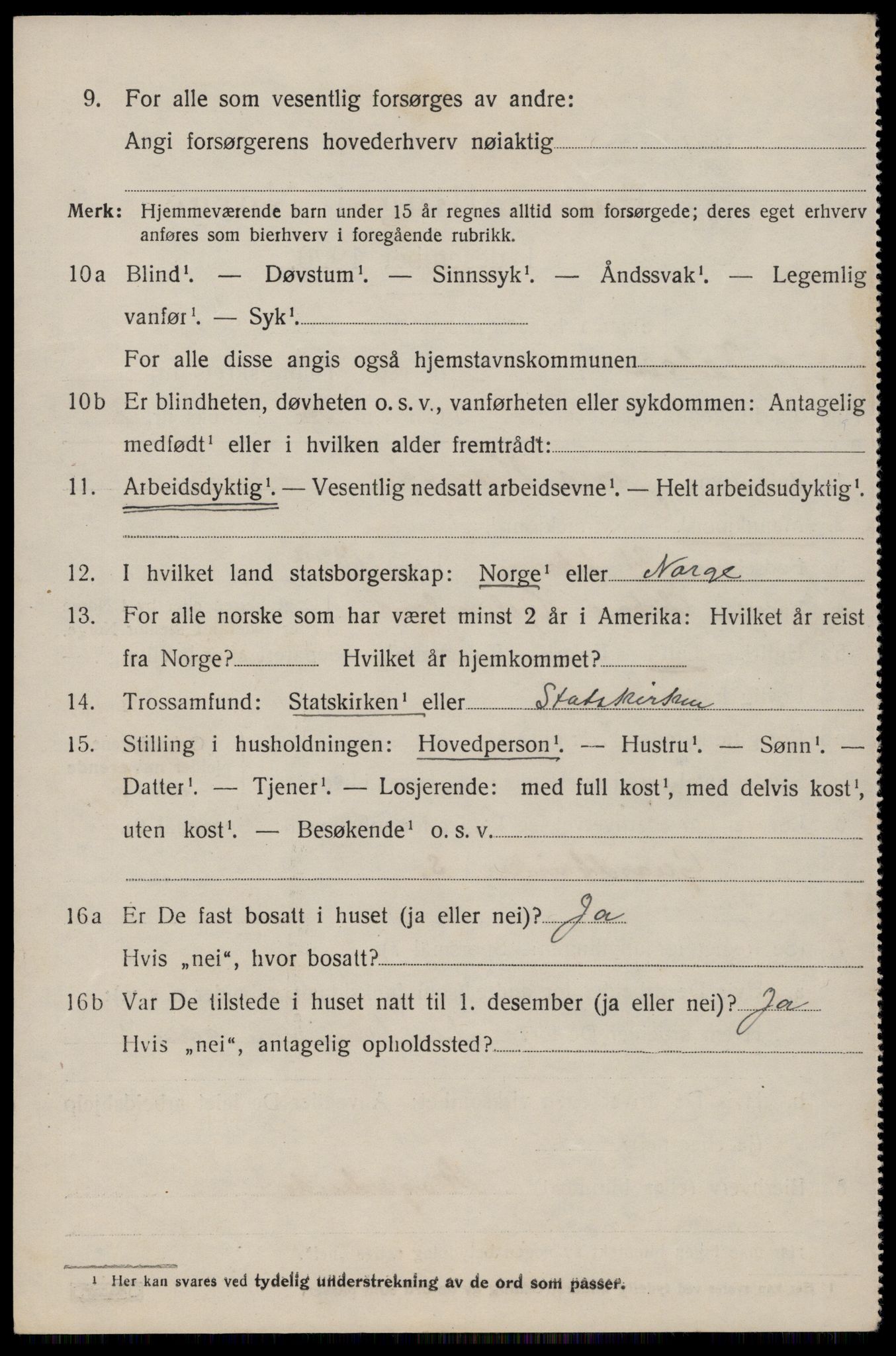 SAST, 1920 census for Jelsa, 1920, p. 2879