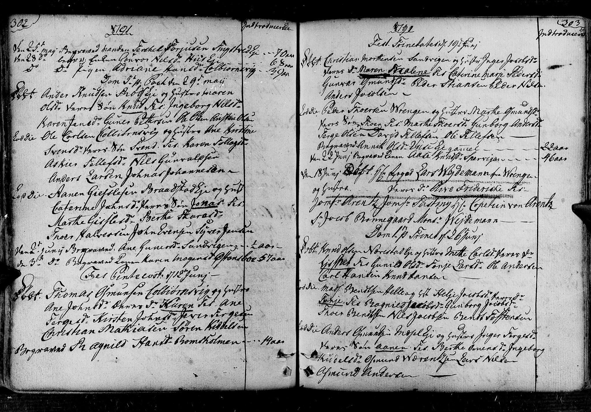 Øyestad sokneprestkontor, SAK/1111-0049/F/Fa/L0008: Parish register (official) no. A 8, 1777-1804, p. 302-303