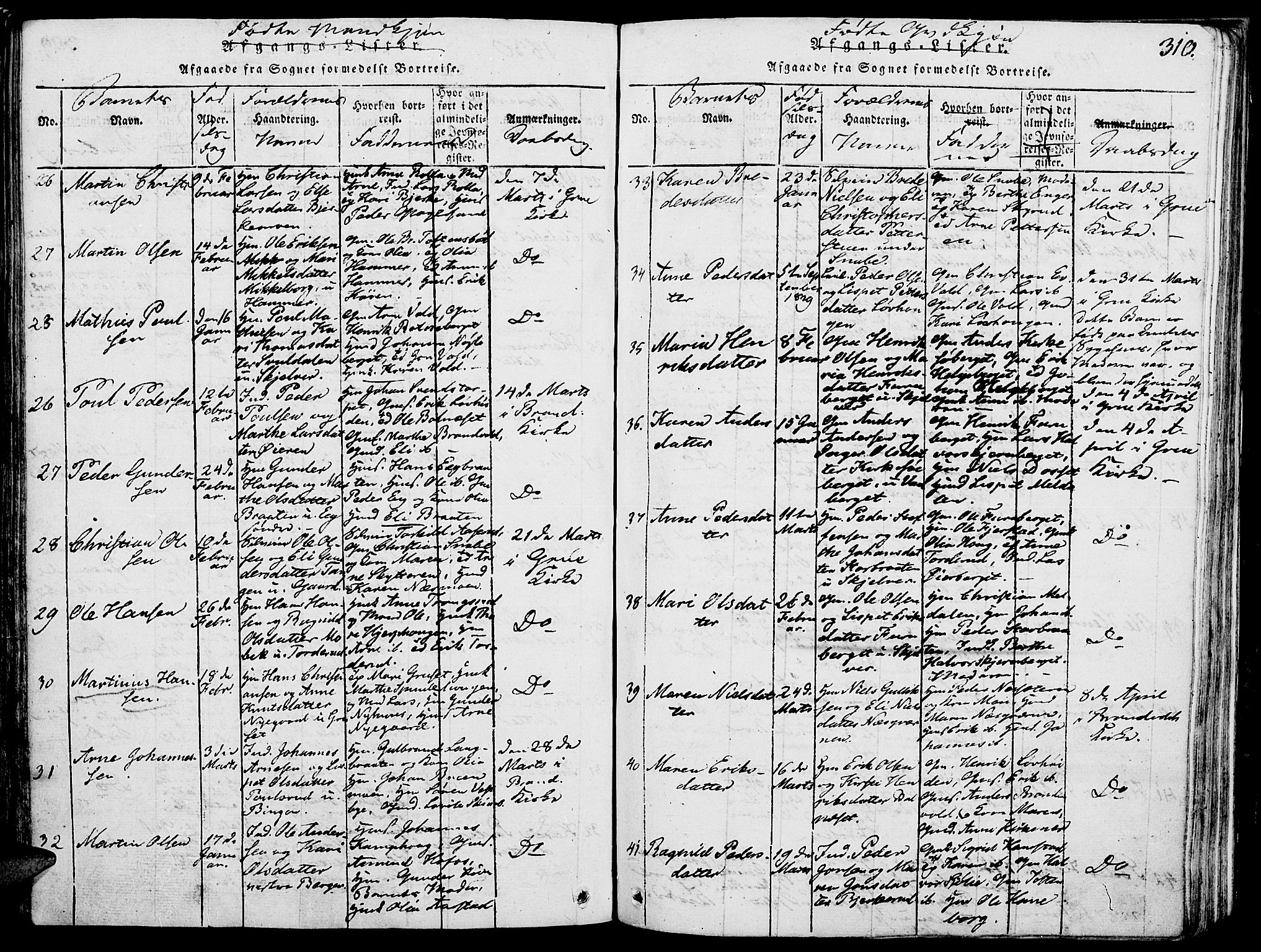 Grue prestekontor, AV/SAH-PREST-036/H/Ha/Haa/L0006: Parish register (official) no. 6, 1814-1830, p. 310