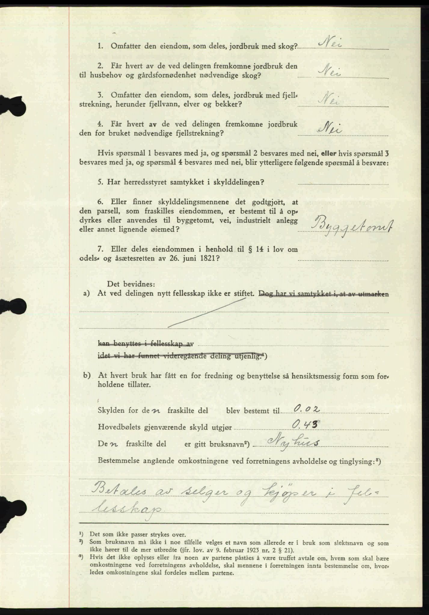 Toten tingrett, SAH/TING-006/H/Hb/Hbc/L0013: Mortgage book no. Hbc-13, 1945-1945, Diary no: : 245/1945