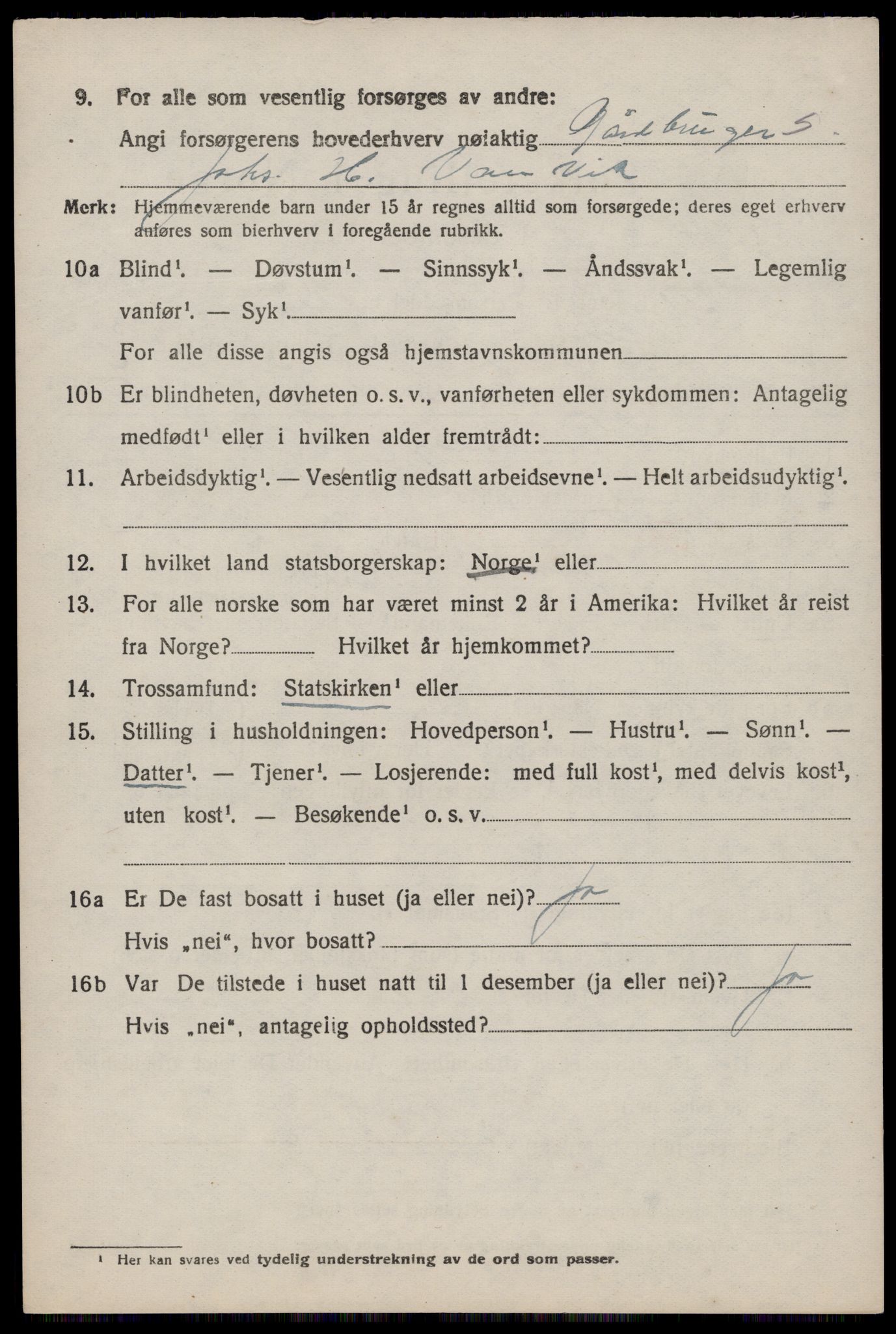 SAST, 1920 census for Sand, 1920, p. 1064