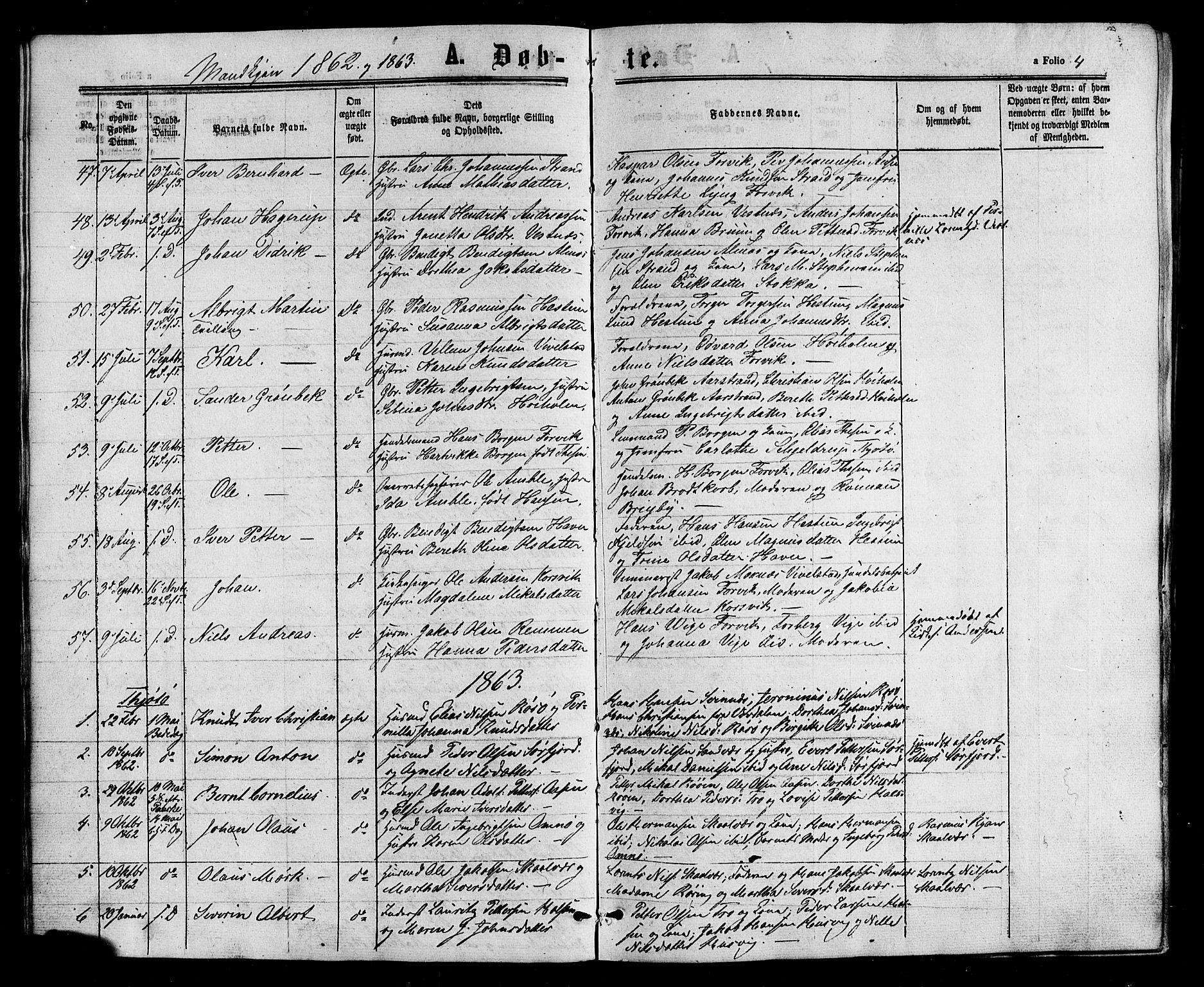 Ministerialprotokoller, klokkerbøker og fødselsregistre - Nordland, SAT/A-1459/817/L0262: Parish register (official) no. 817A03/ 1, 1862-1877, p. 4