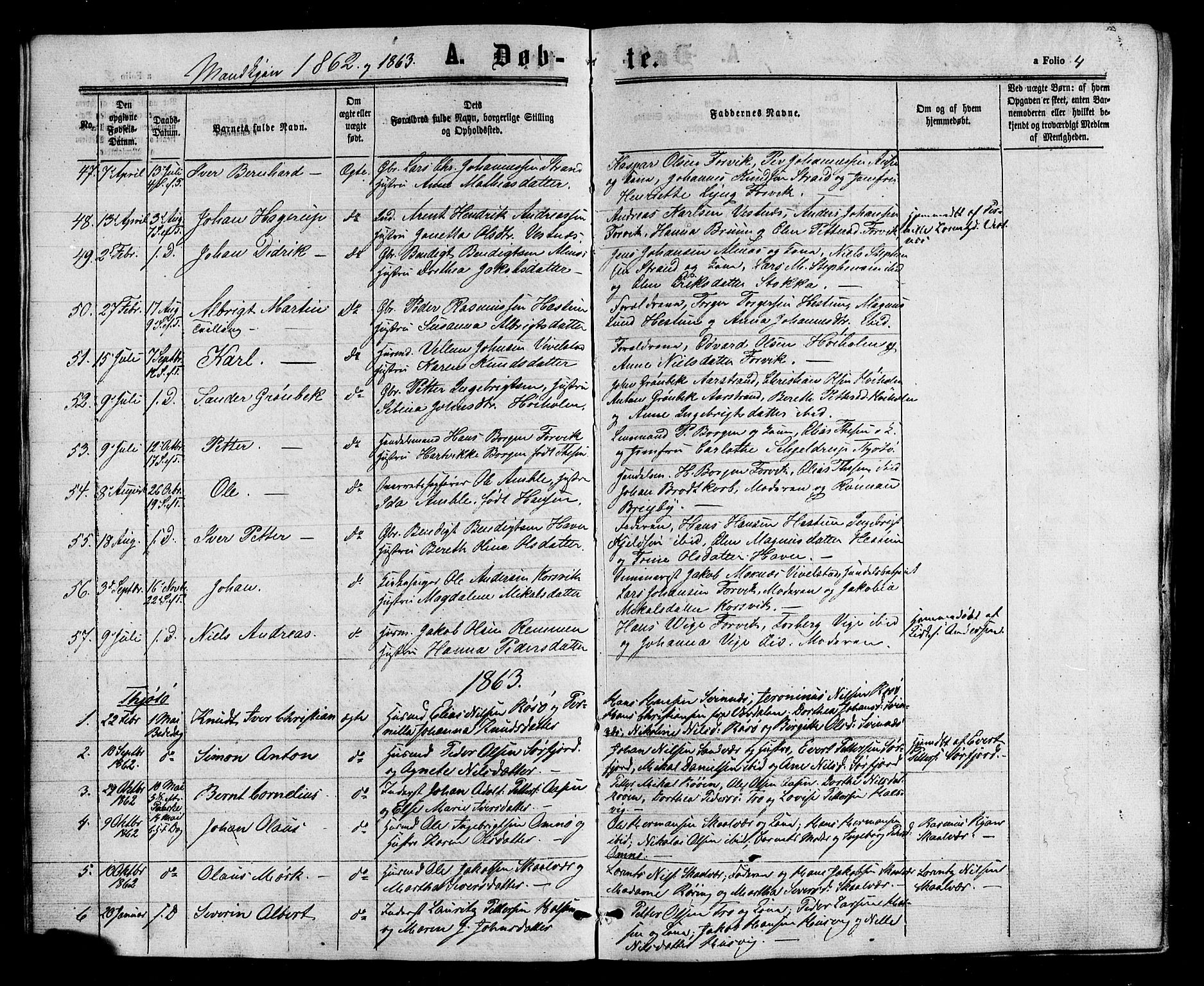Ministerialprotokoller, klokkerbøker og fødselsregistre - Nordland, AV/SAT-A-1459/817/L0262: Parish register (official) no. 817A03/ 1, 1862-1877, p. 4