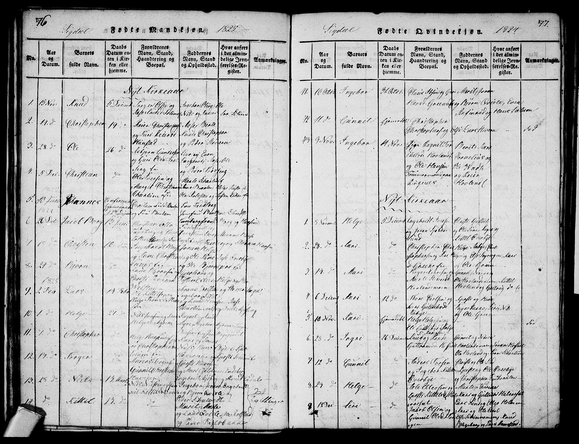 Sigdal kirkebøker, AV/SAKO-A-245/G/Ga/L0001: Parish register (copy) no. I 1 /1, 1816-1835, p. 76-77