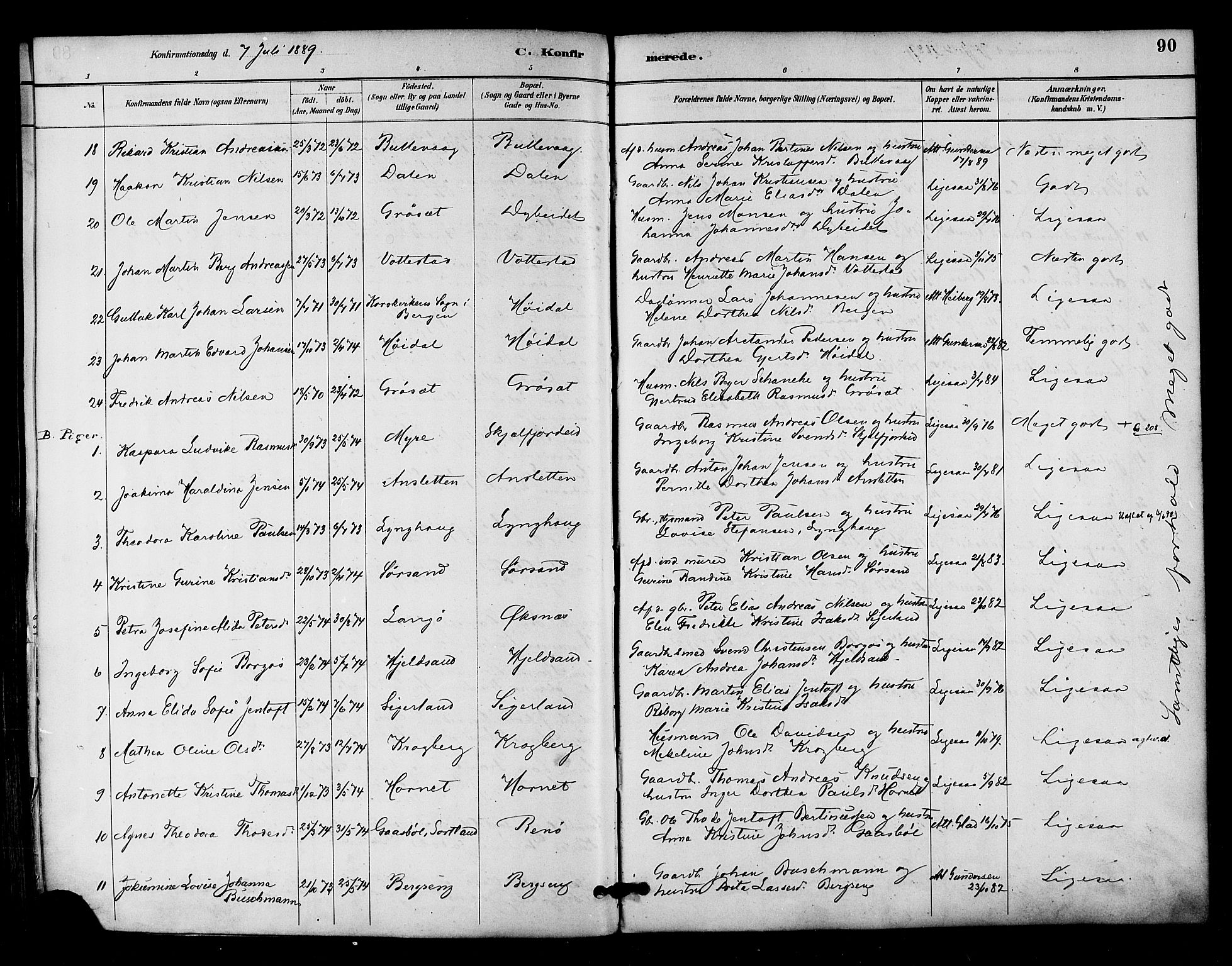 Ministerialprotokoller, klokkerbøker og fødselsregistre - Nordland, SAT/A-1459/893/L1337: Parish register (official) no. 893A09, 1885-1893, p. 90
