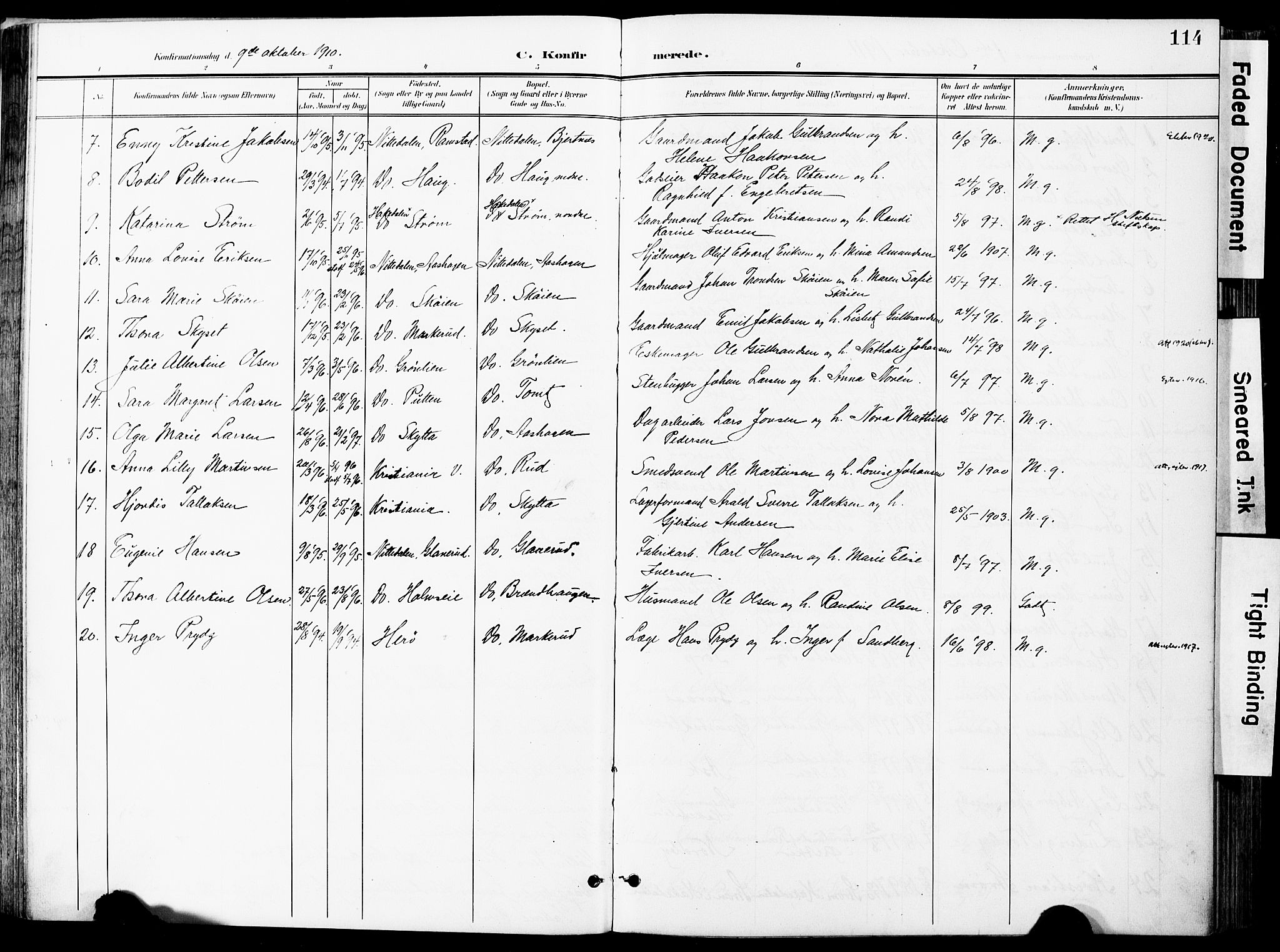 Nittedal prestekontor Kirkebøker, SAO/A-10365a/F/Fa/L0008: Parish register (official) no. I 8, 1902-1926, p. 114