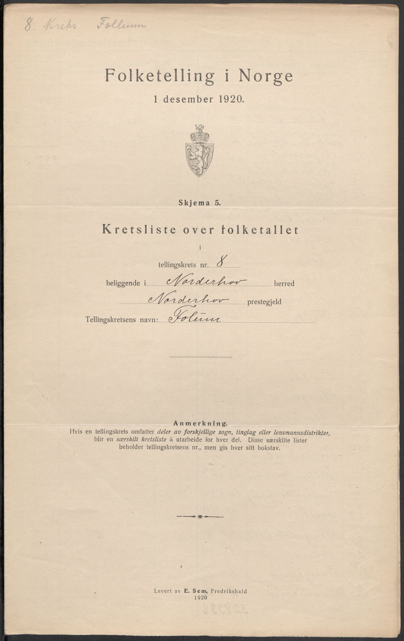 SAKO, 1920 census for Norderhov, 1920, p. 27