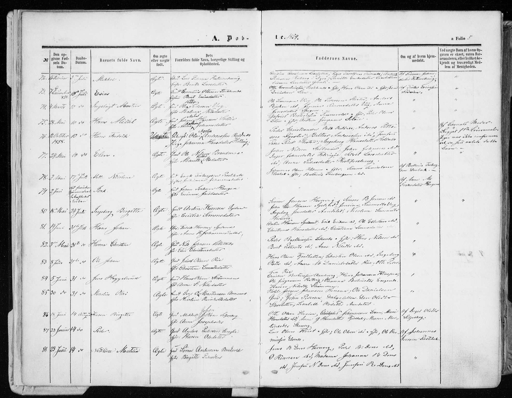 Ibestad sokneprestembete, AV/SATØ-S-0077/H/Ha/Haa/L0009kirke: Parish register (official) no. 9, 1859-1868, p. 5