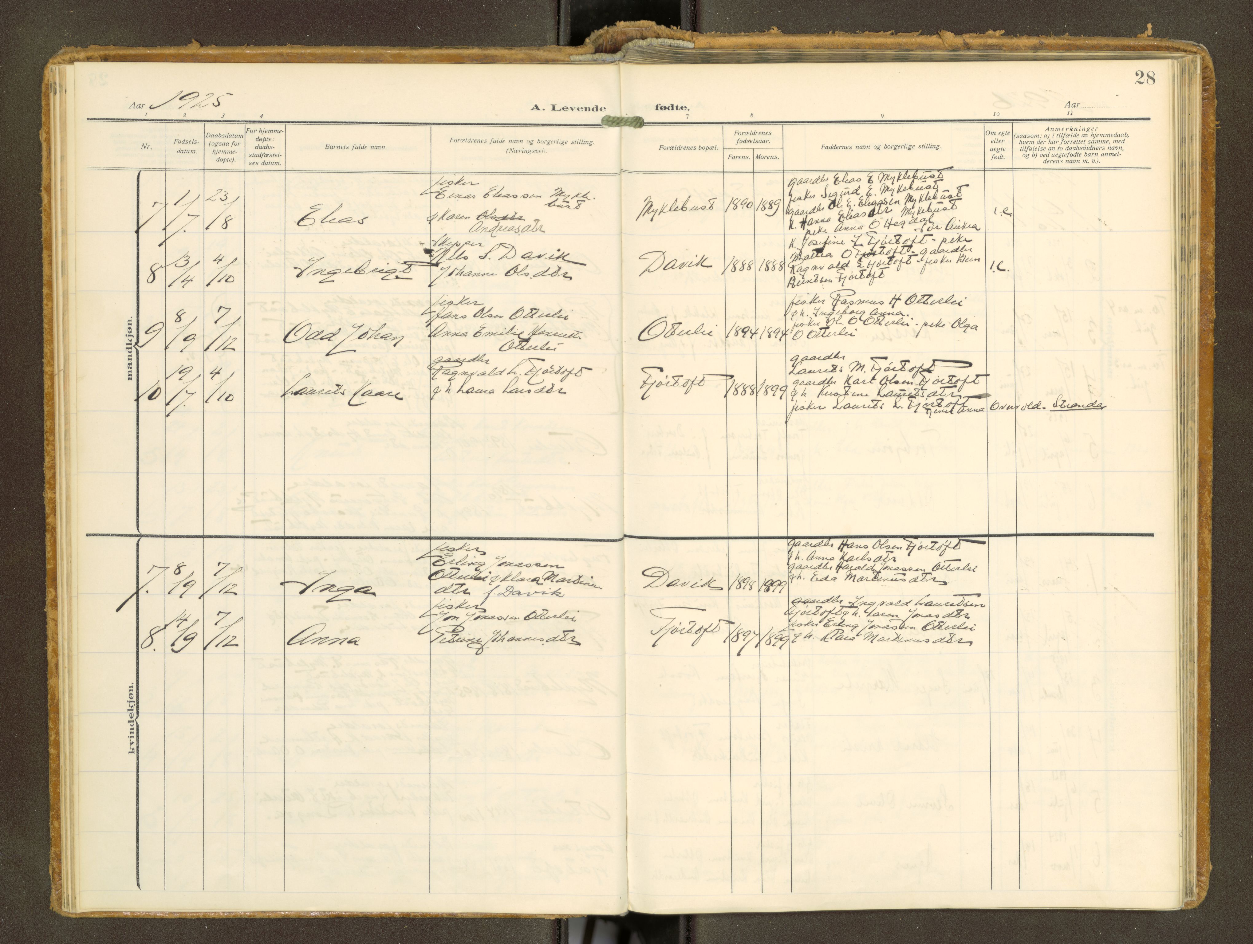 Ministerialprotokoller, klokkerbøker og fødselsregistre - Møre og Romsdal, AV/SAT-A-1454/538/L0528: Parish register (official) no. 538A--, 1911-1935, p. 28