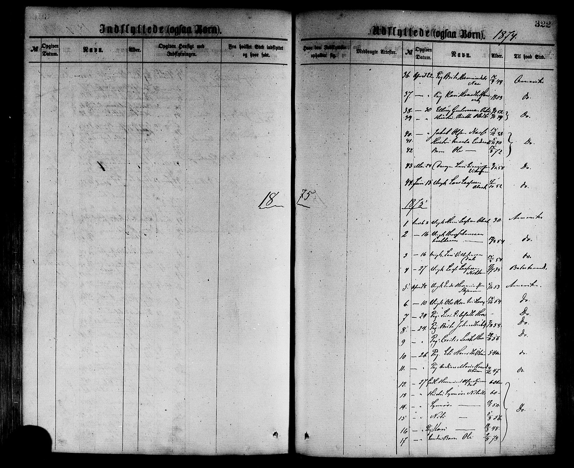 Vik sokneprestembete, AV/SAB-A-81501/H/Haa/Haaa/L0009: Parish register (official) no. A 9, 1866-1877, p. 322