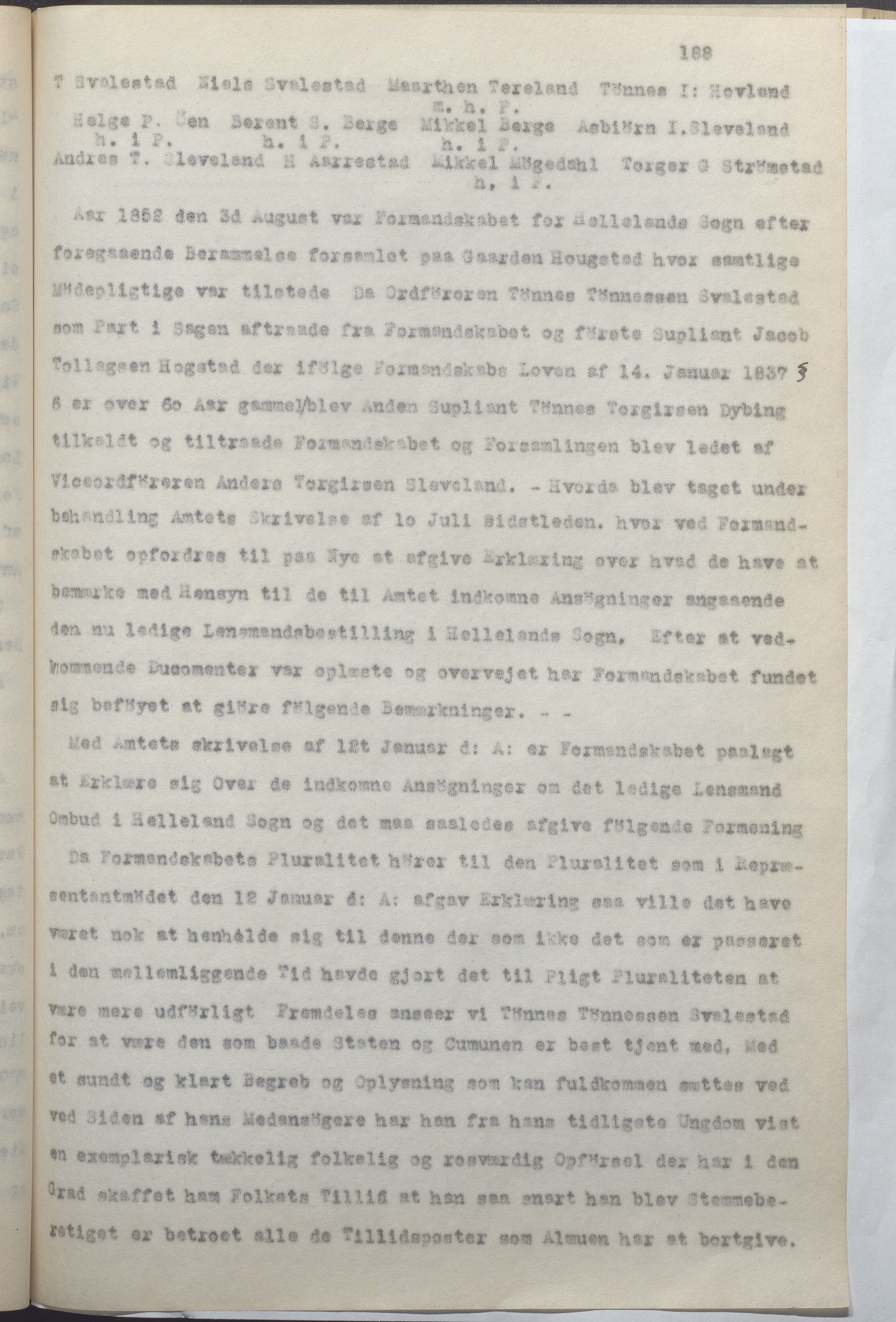 Helleland kommune - Formannskapet, IKAR/K-100479/A/Ab/L0001: Avskrift av møtebok, 1837-1866, p. 188