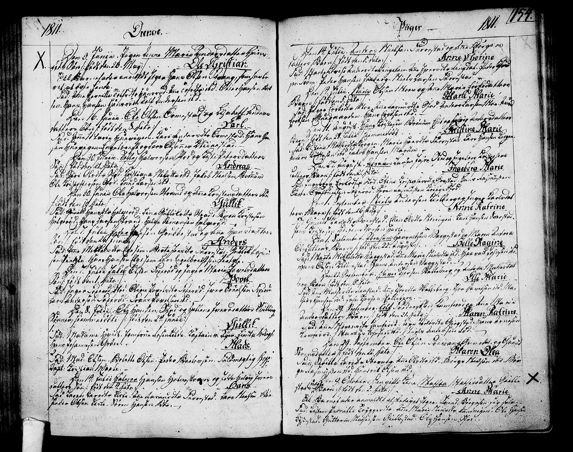 Sandar kirkebøker, SAKO/A-243/F/Fa/L0003: Parish register (official) no. 3, 1789-1814, p. 154