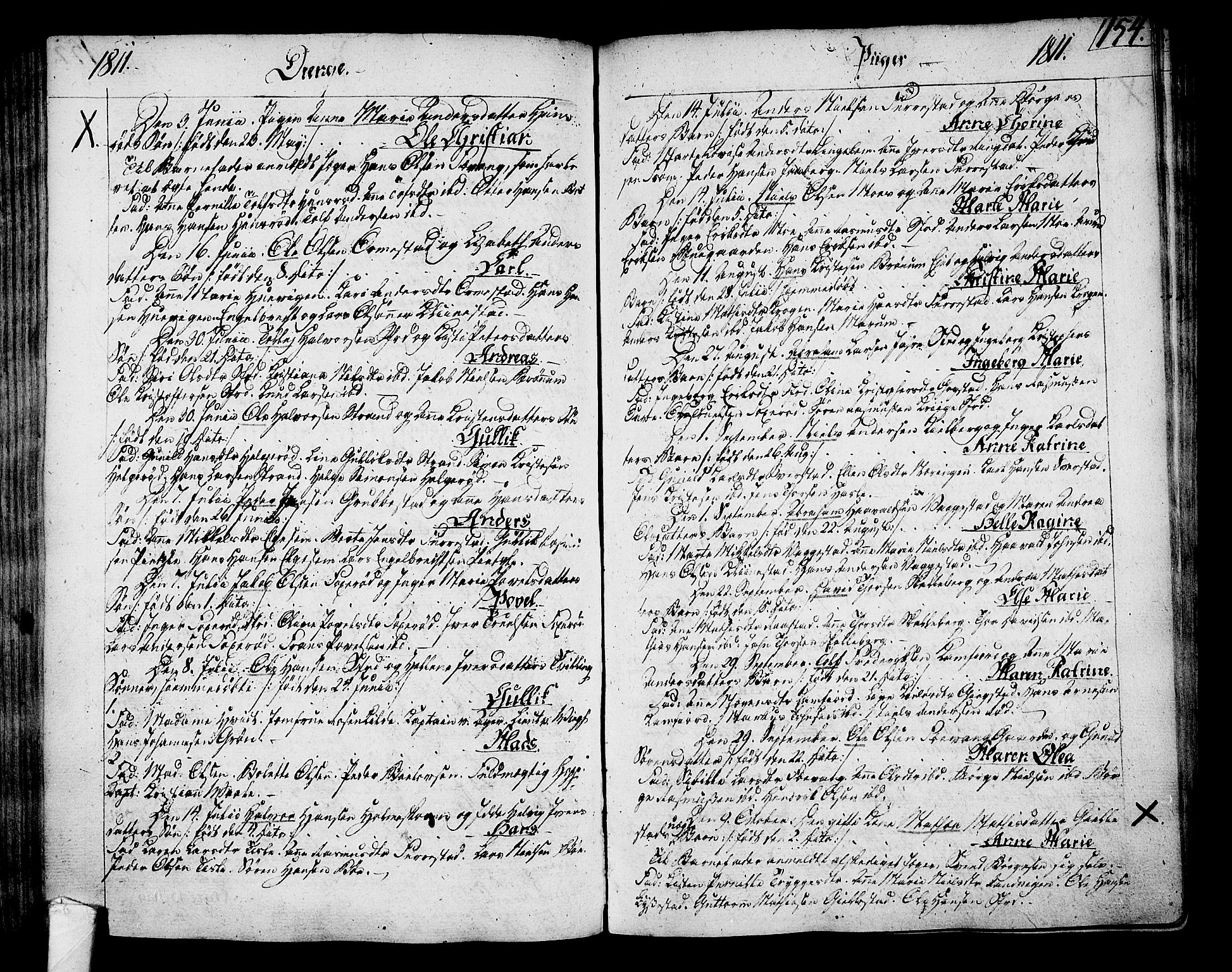 Sandar kirkebøker, AV/SAKO-A-243/F/Fa/L0003: Parish register (official) no. 3, 1789-1814, p. 154