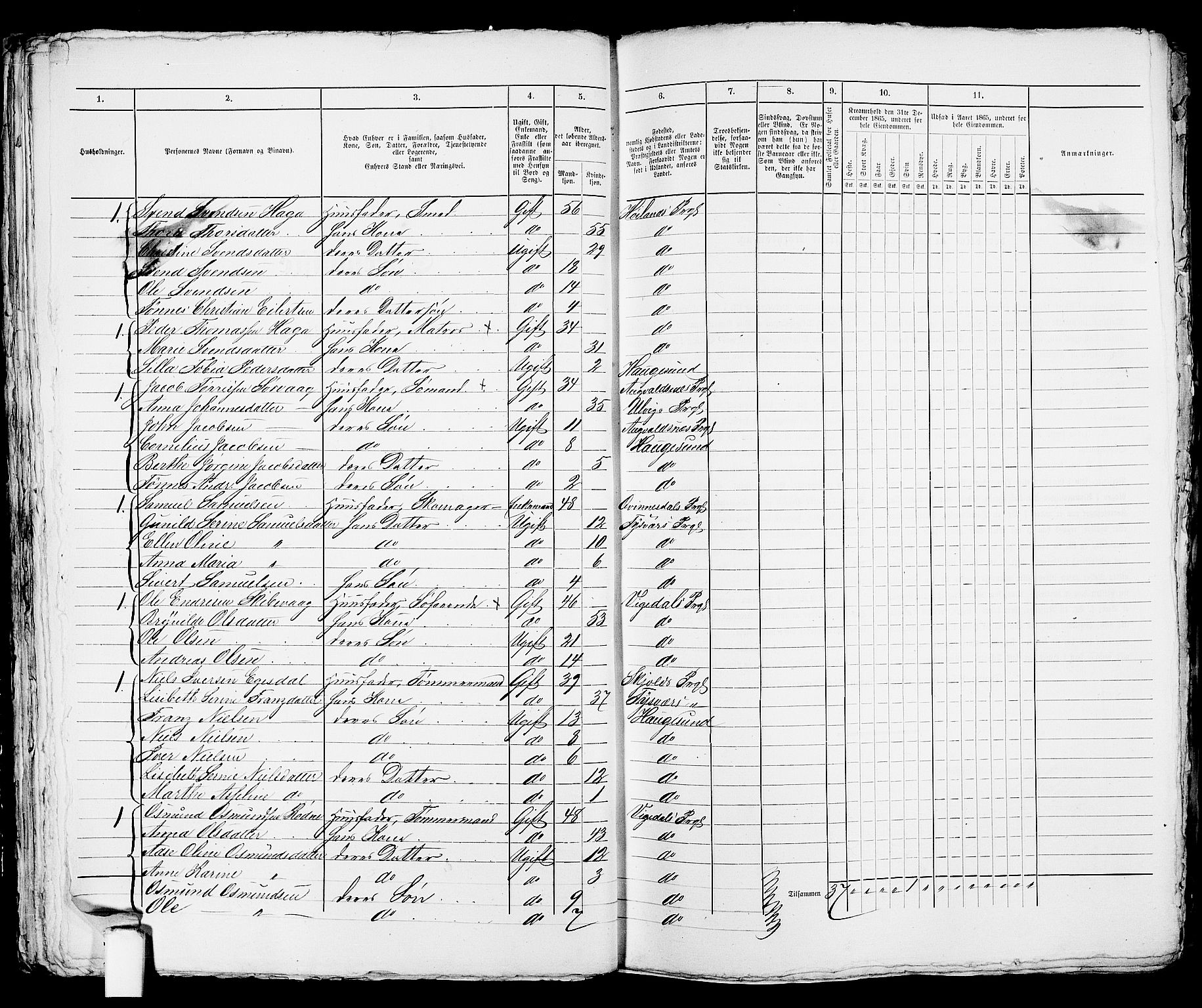 RA, 1865 census for Torvastad/Haugesund, 1865, p. 48