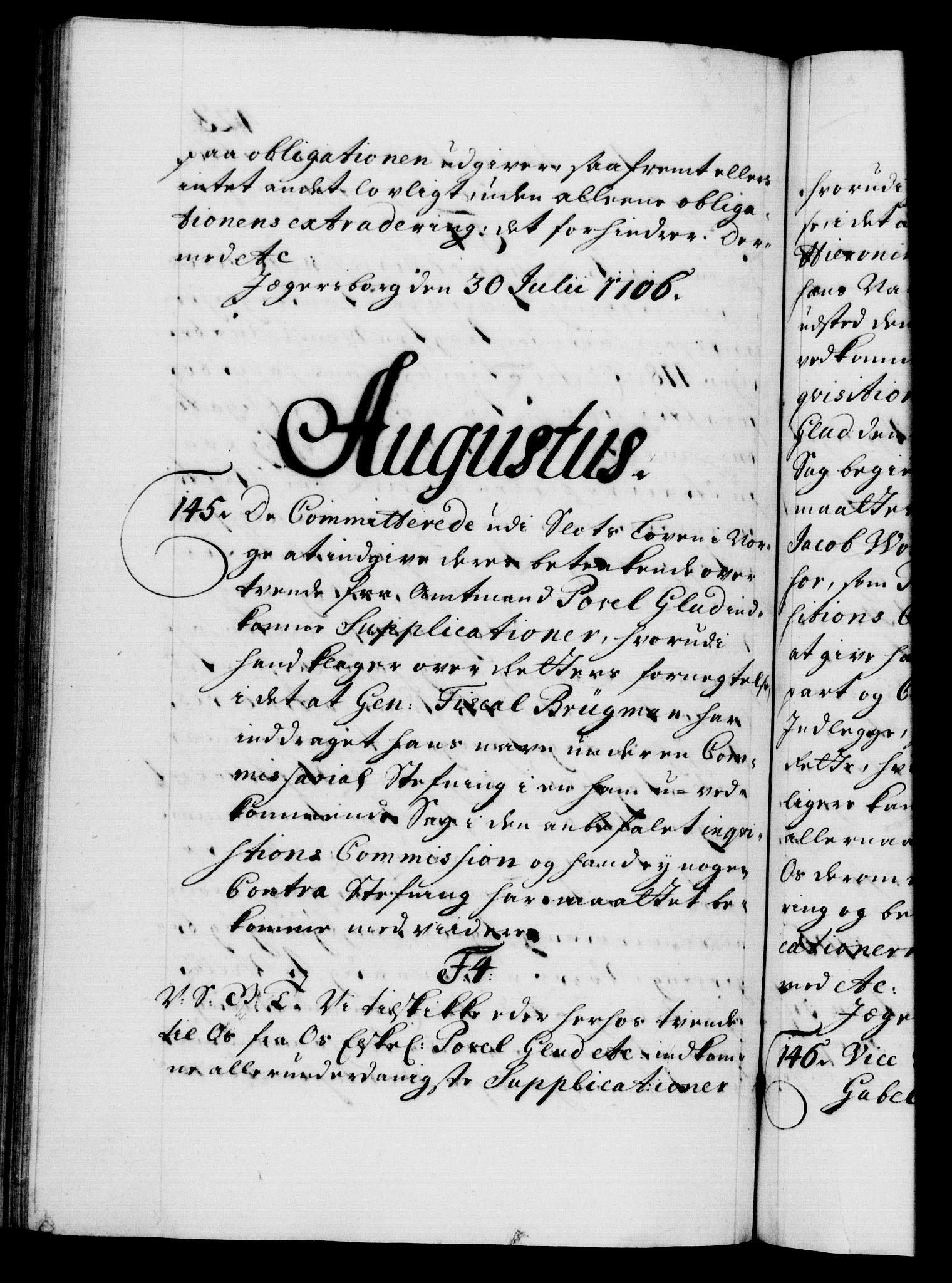 Danske Kanselli 1572-1799, AV/RA-EA-3023/F/Fc/Fca/Fcab/L0017: Norske tegnelser, 1704-1706, p. 423b