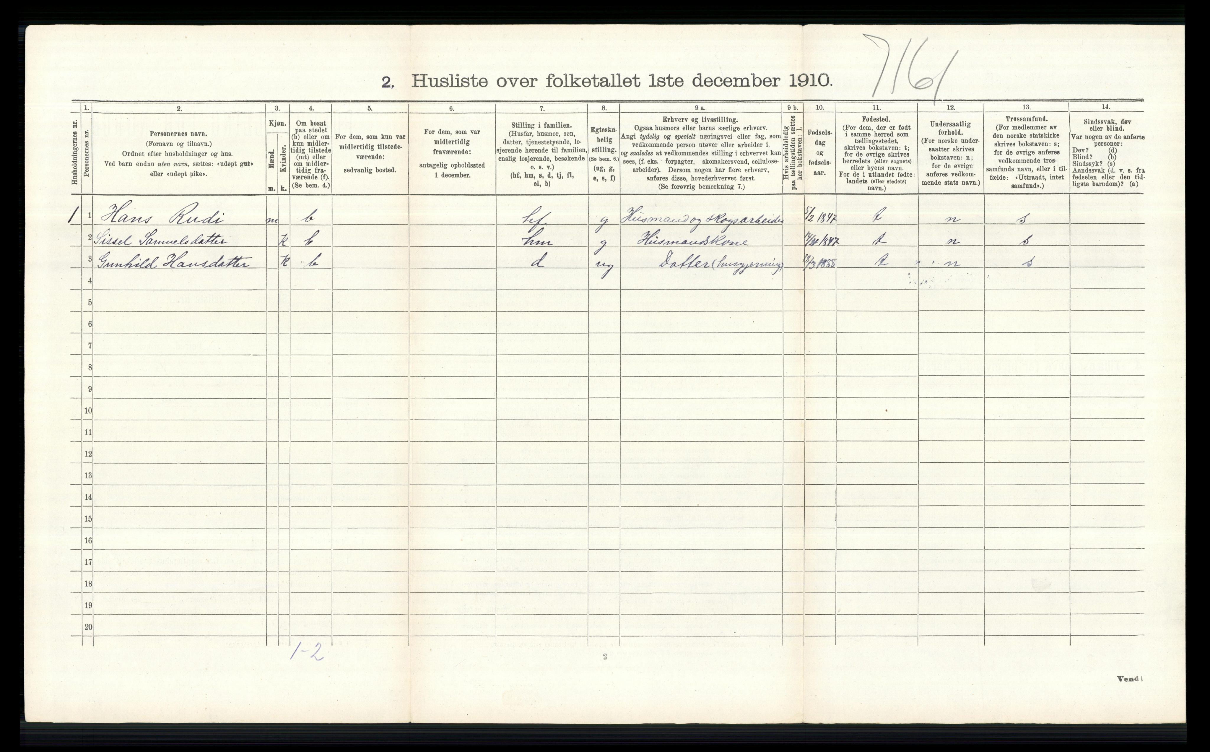 RA, 1910 census for Skjåk, 1910, p. 755