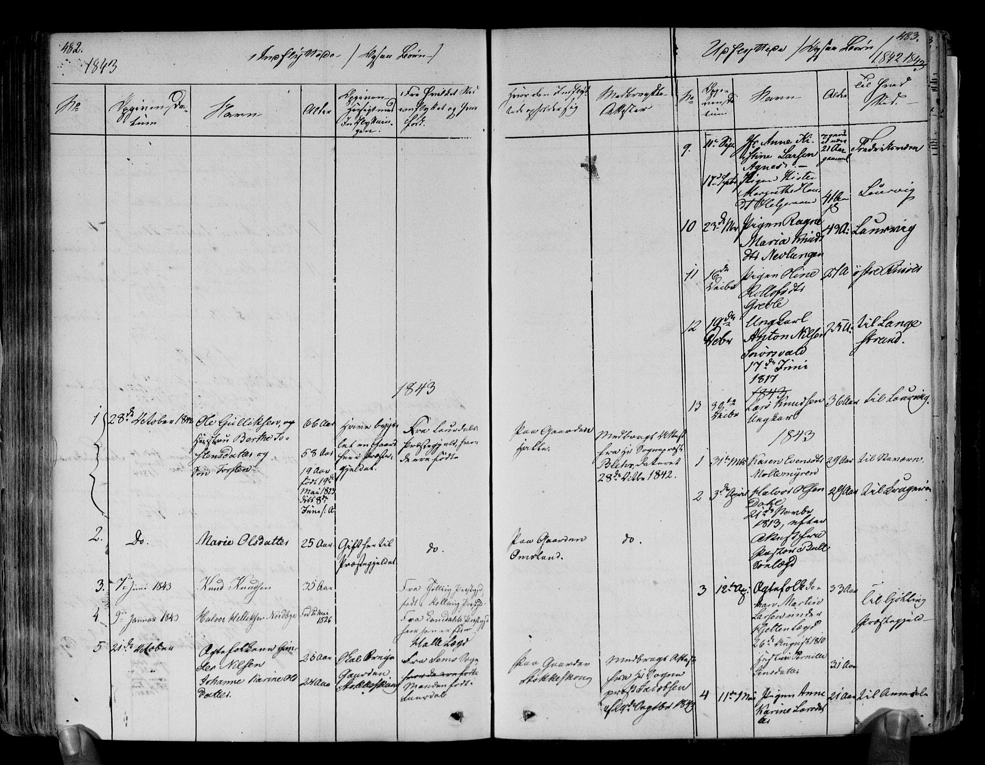 Brunlanes kirkebøker, AV/SAKO-A-342/F/Fa/L0003: Parish register (official) no. I 3, 1834-1845, p. 482-483