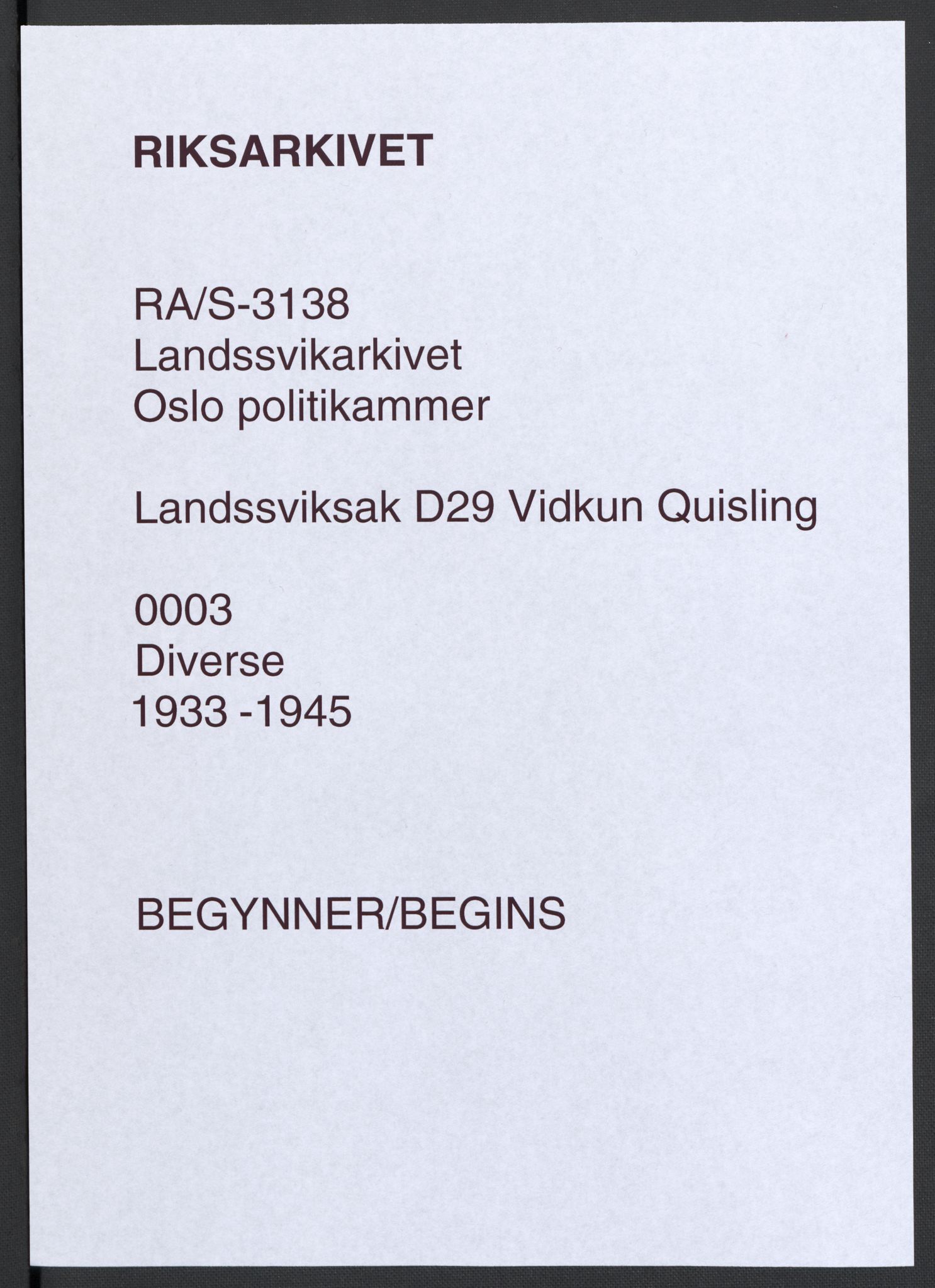 Landssvikarkivet, Oslo politikammer, AV/RA-S-3138-01/D/Da/L0003: Dnr. 29, 1945, p. 1571