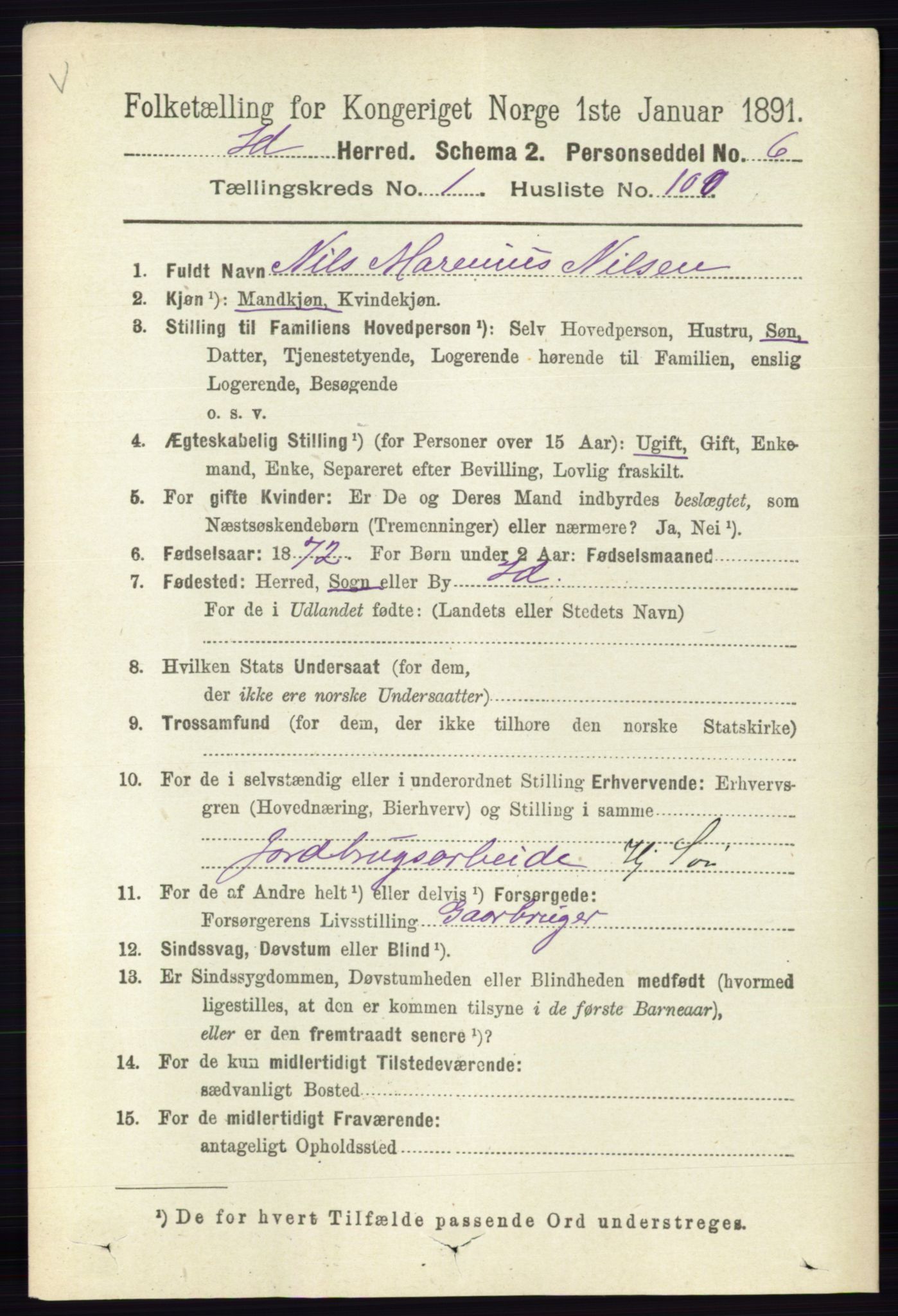 RA, 1891 census for 0117 Idd, 1891, p. 1029