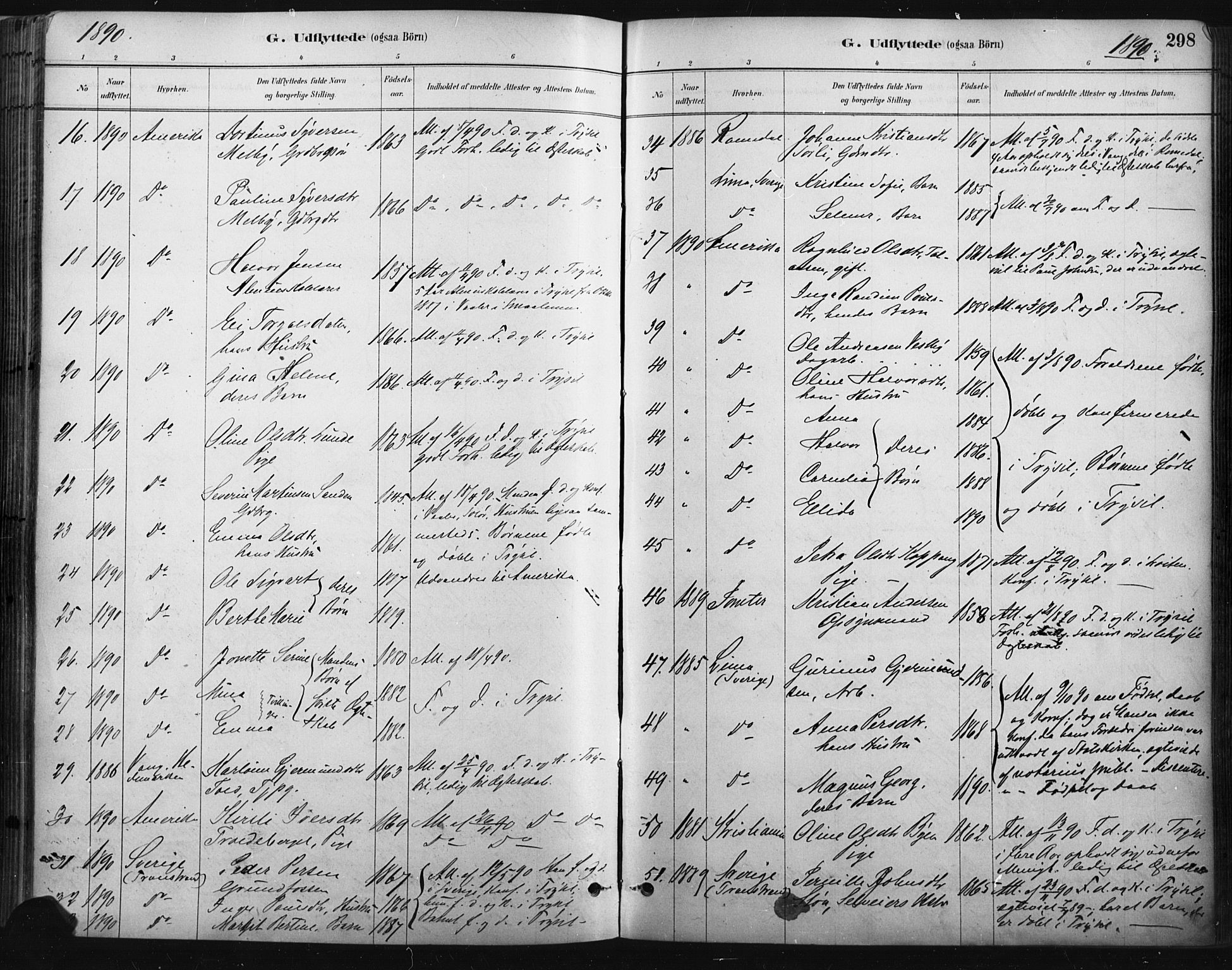 Trysil prestekontor, AV/SAH-PREST-046/H/Ha/Haa/L0009: Parish register (official) no. 9, 1881-1897, p. 298