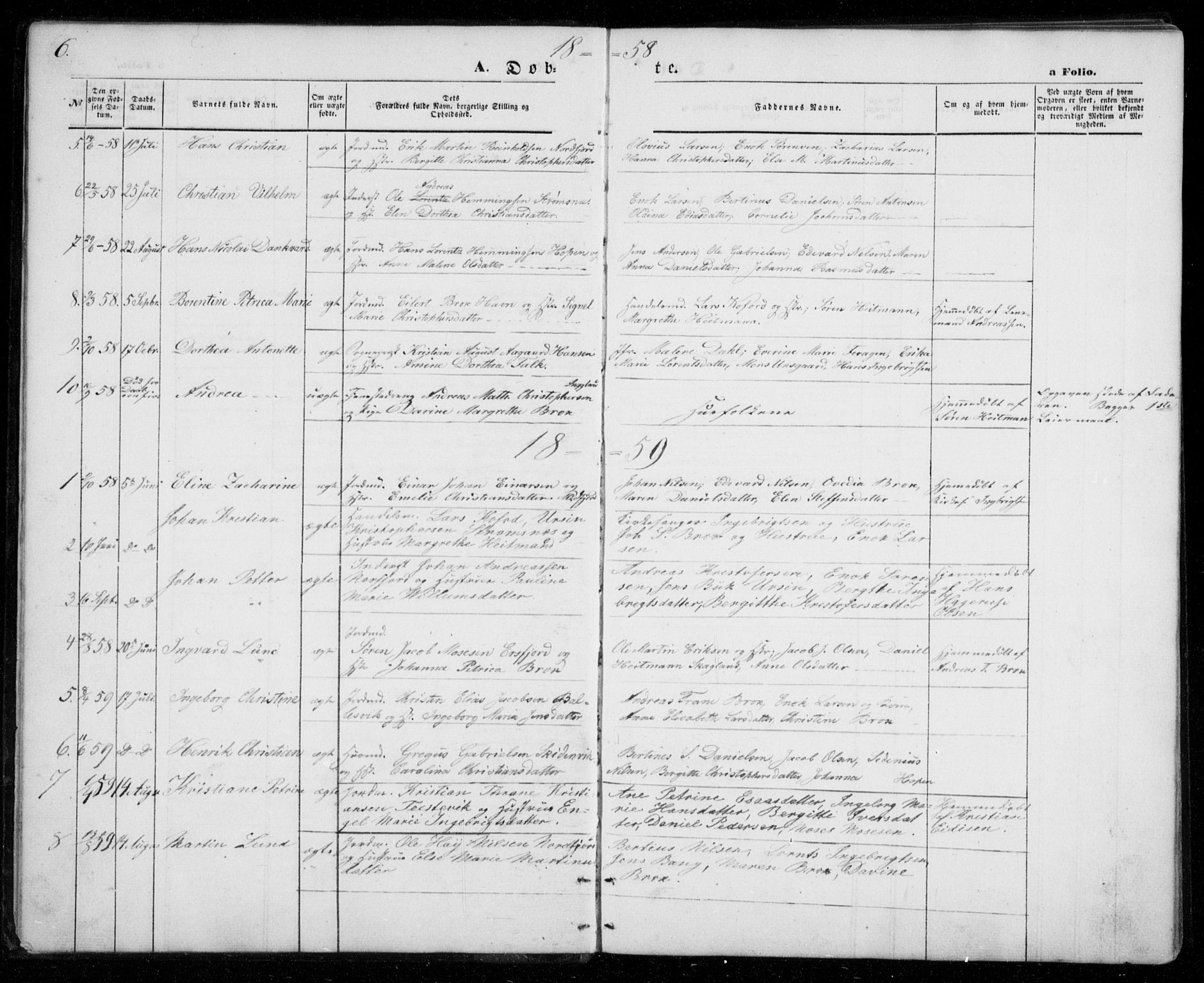 Berg sokneprestkontor, SATØ/S-1318/G/Ga/Gab/L0002klokker: Parish register (copy) no. 2, 1851-1874, p. 6
