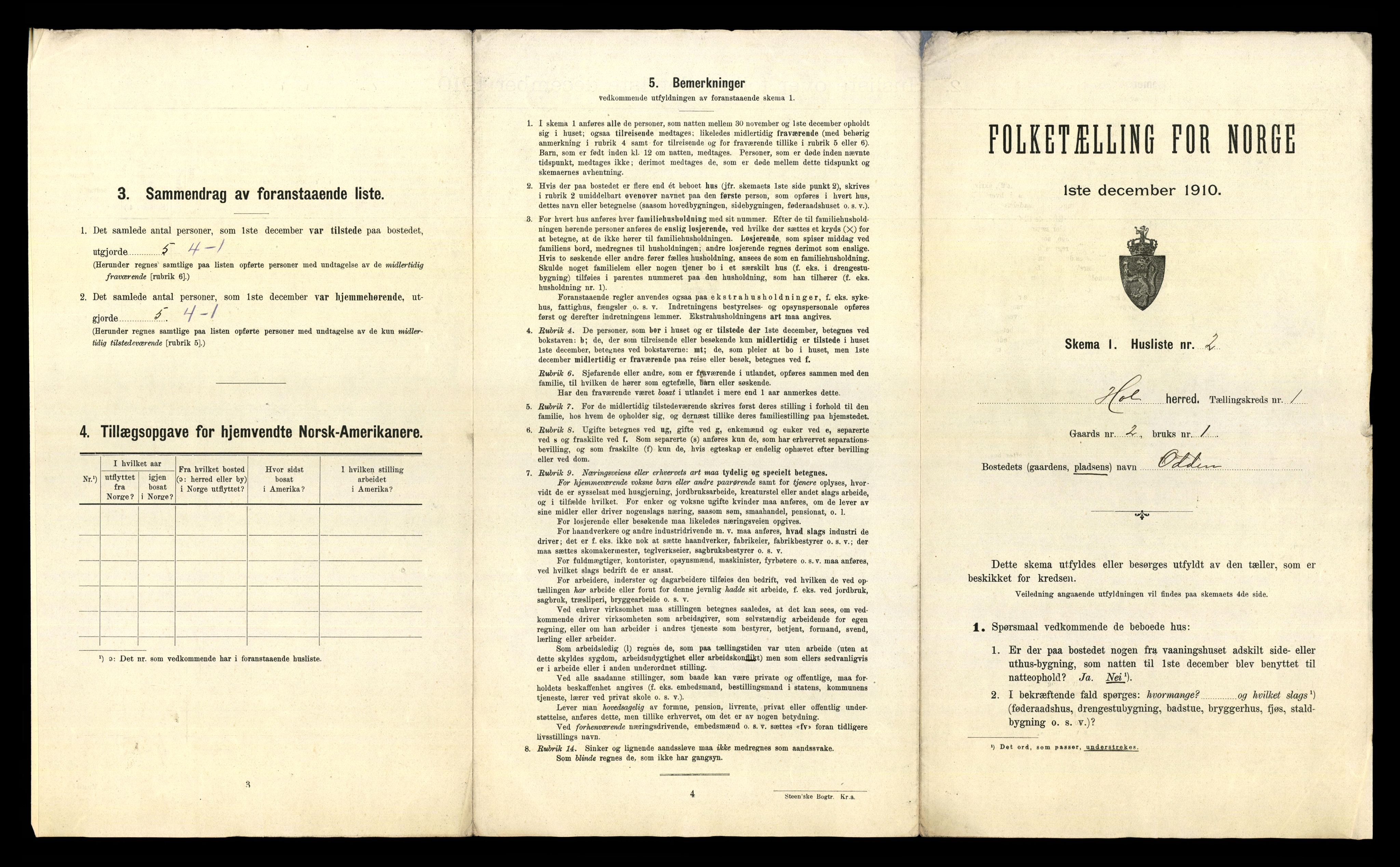 RA, 1910 census for Hol, 1910, p. 41