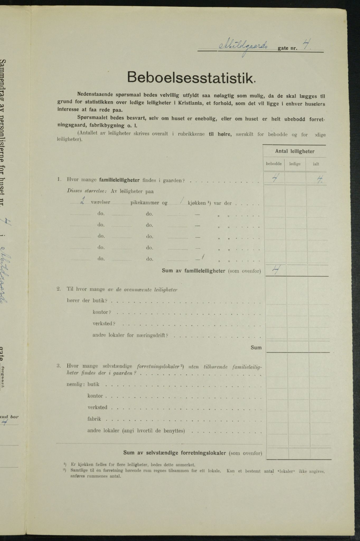 OBA, Municipal Census 1914 for Kristiania, 1914, p. 15