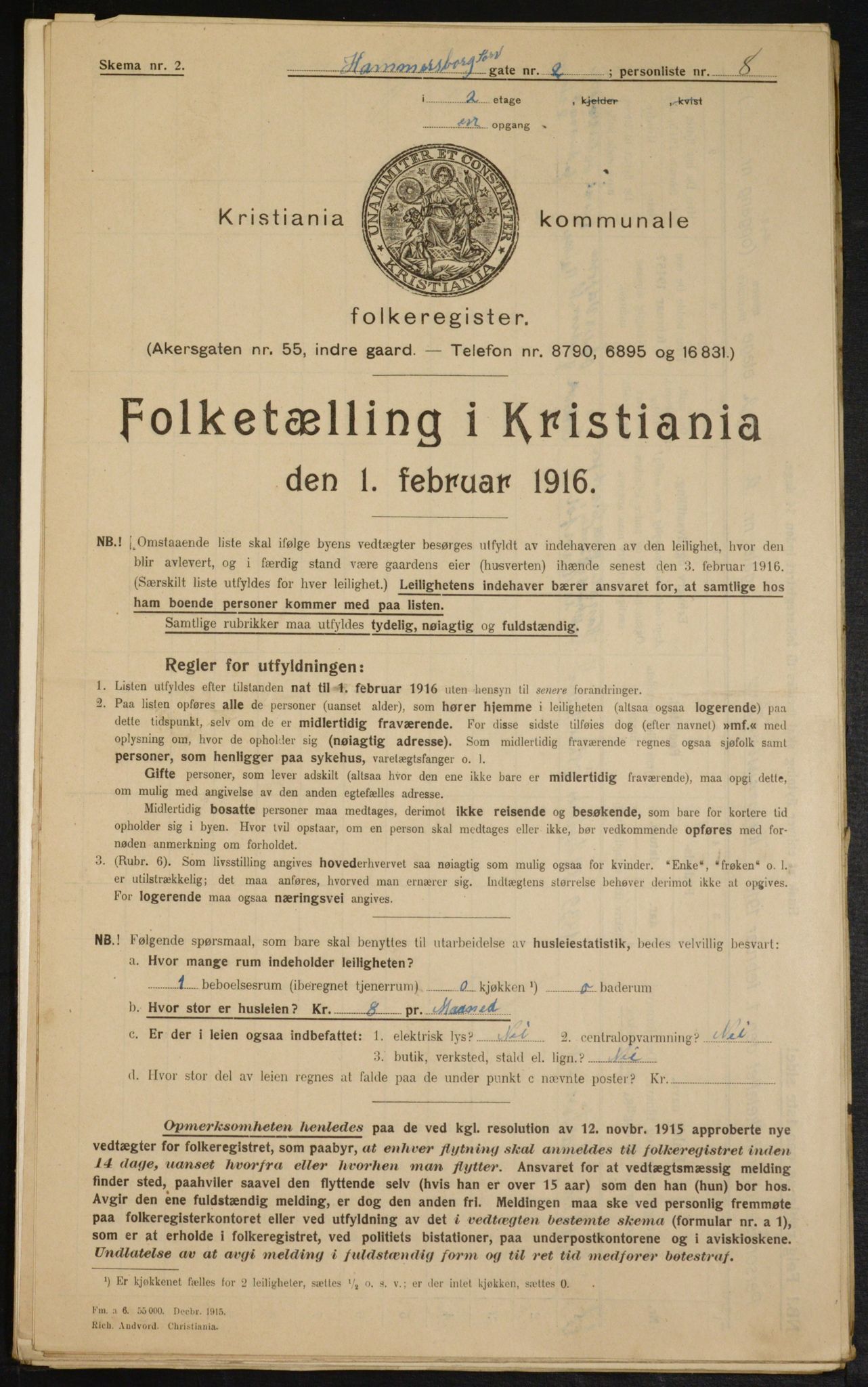 OBA, Municipal Census 1916 for Kristiania, 1916, p. 35001