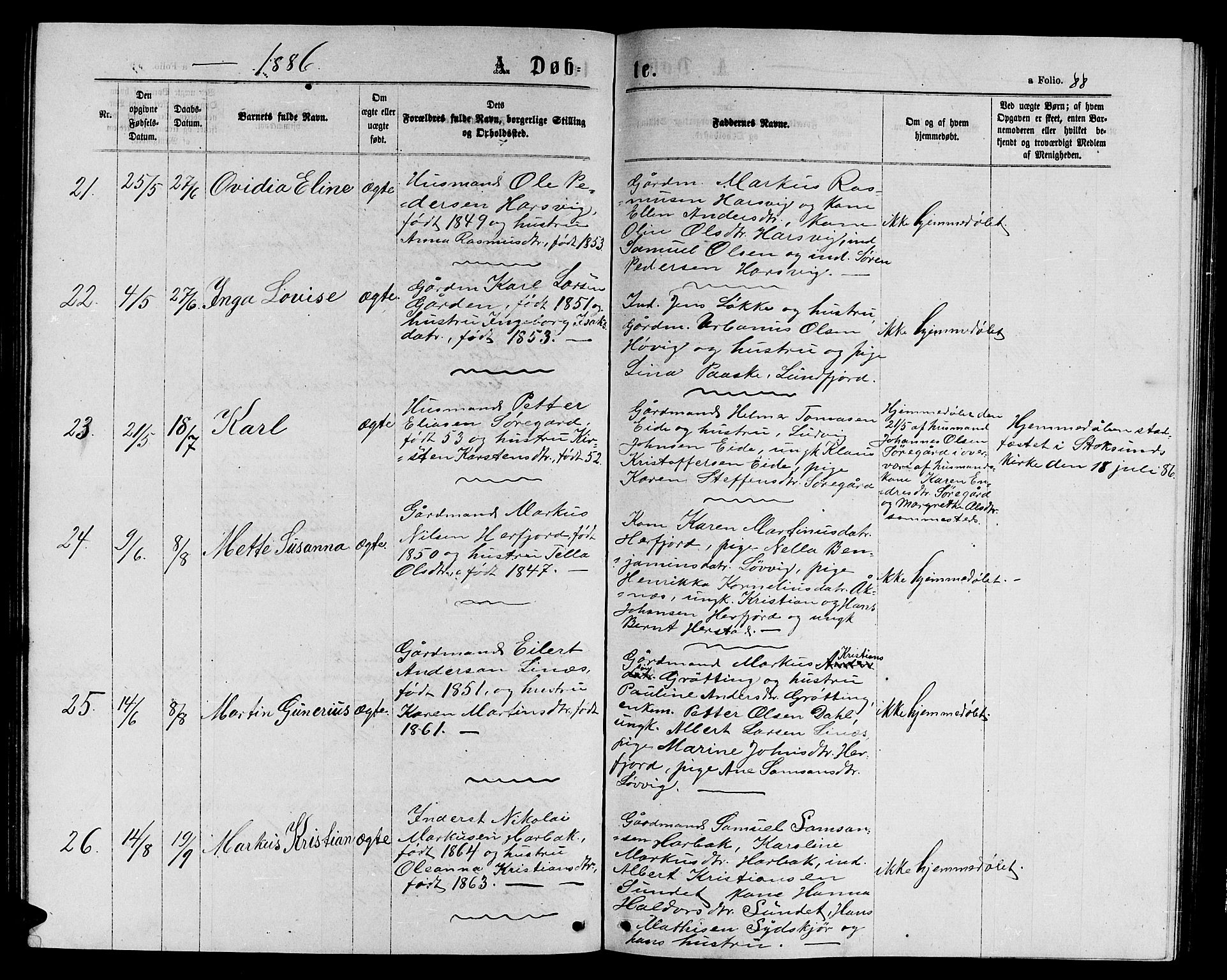 Ministerialprotokoller, klokkerbøker og fødselsregistre - Sør-Trøndelag, AV/SAT-A-1456/656/L0695: Parish register (copy) no. 656C01, 1867-1889, p. 88