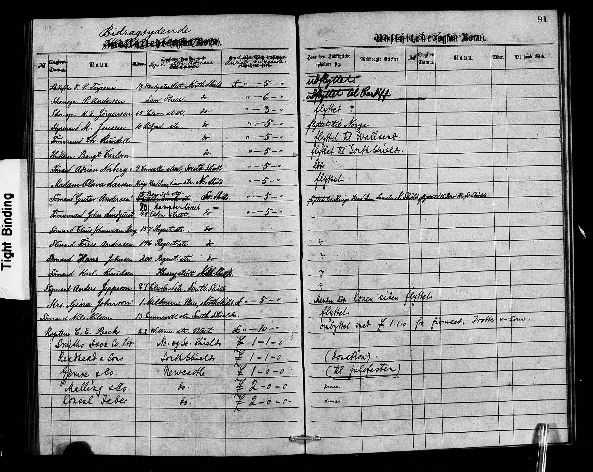 Den norske sjømannsmisjon i utlandet/Tyne-havnene (North Shields og New Castle), AV/SAB-SAB/PA-0101/H/Ha/L0001: Parish register (official) no. A 1, 1865-1883, p. 91