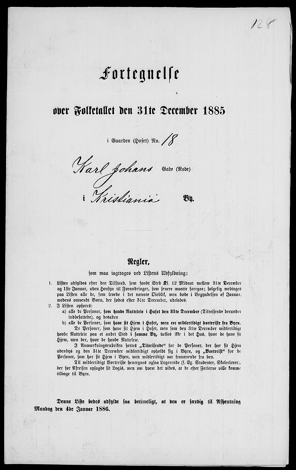 RA, 1885 census for 0301 Kristiania, 1885, p. 4146