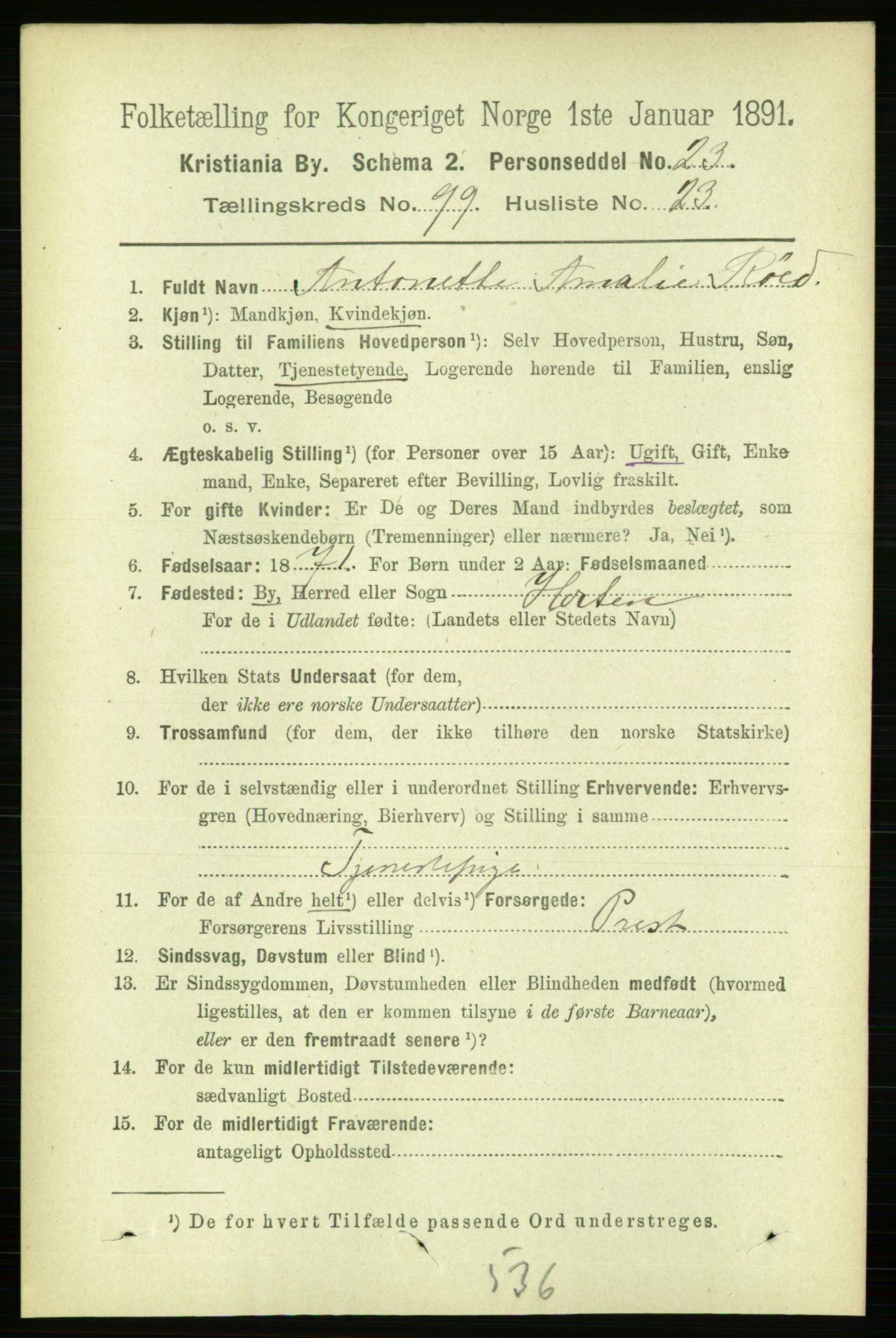RA, 1891 census for 0301 Kristiania, 1891, p. 48992