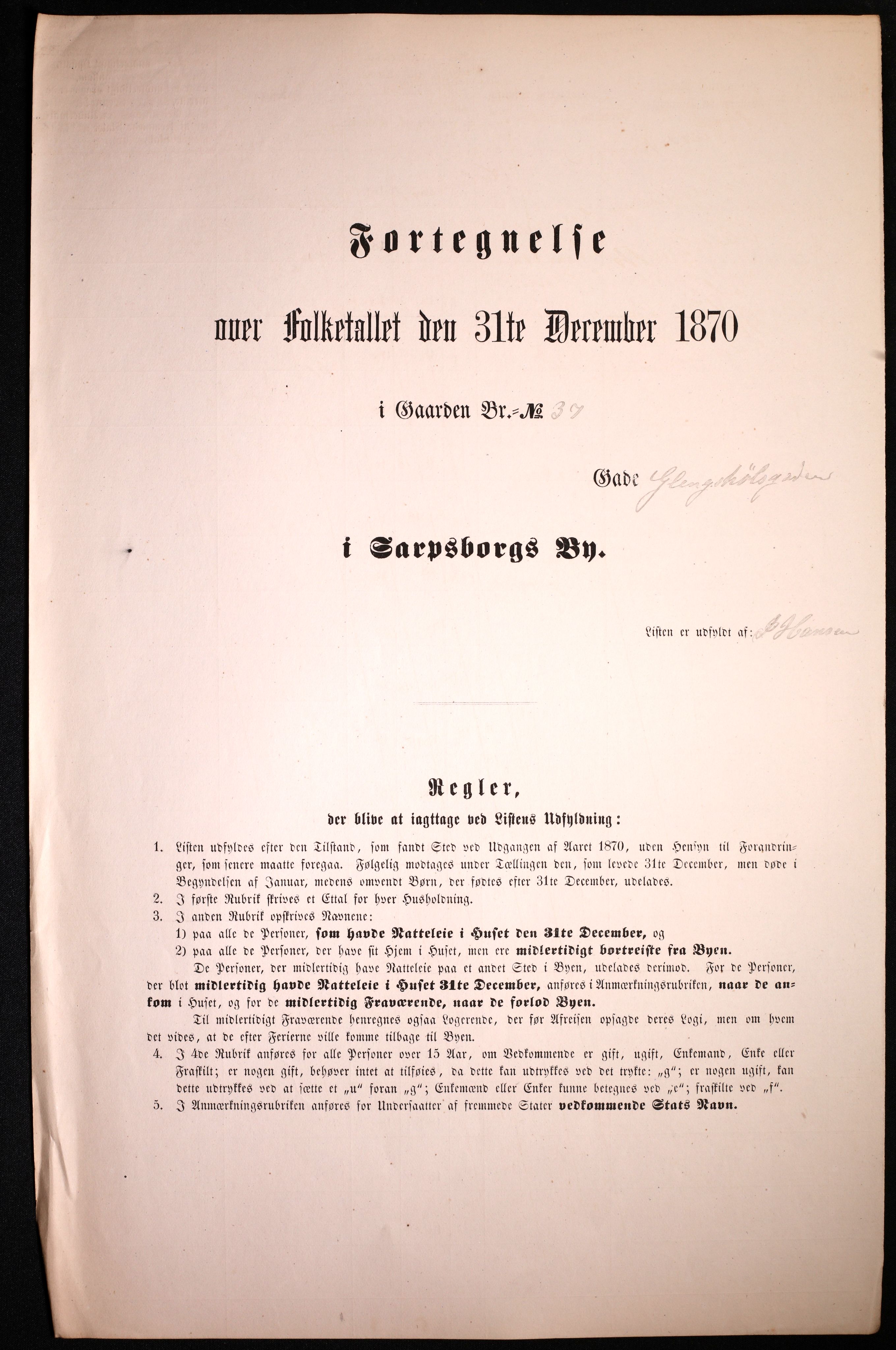 RA, 1870 census for 0102 Sarpsborg, 1870, p. 295